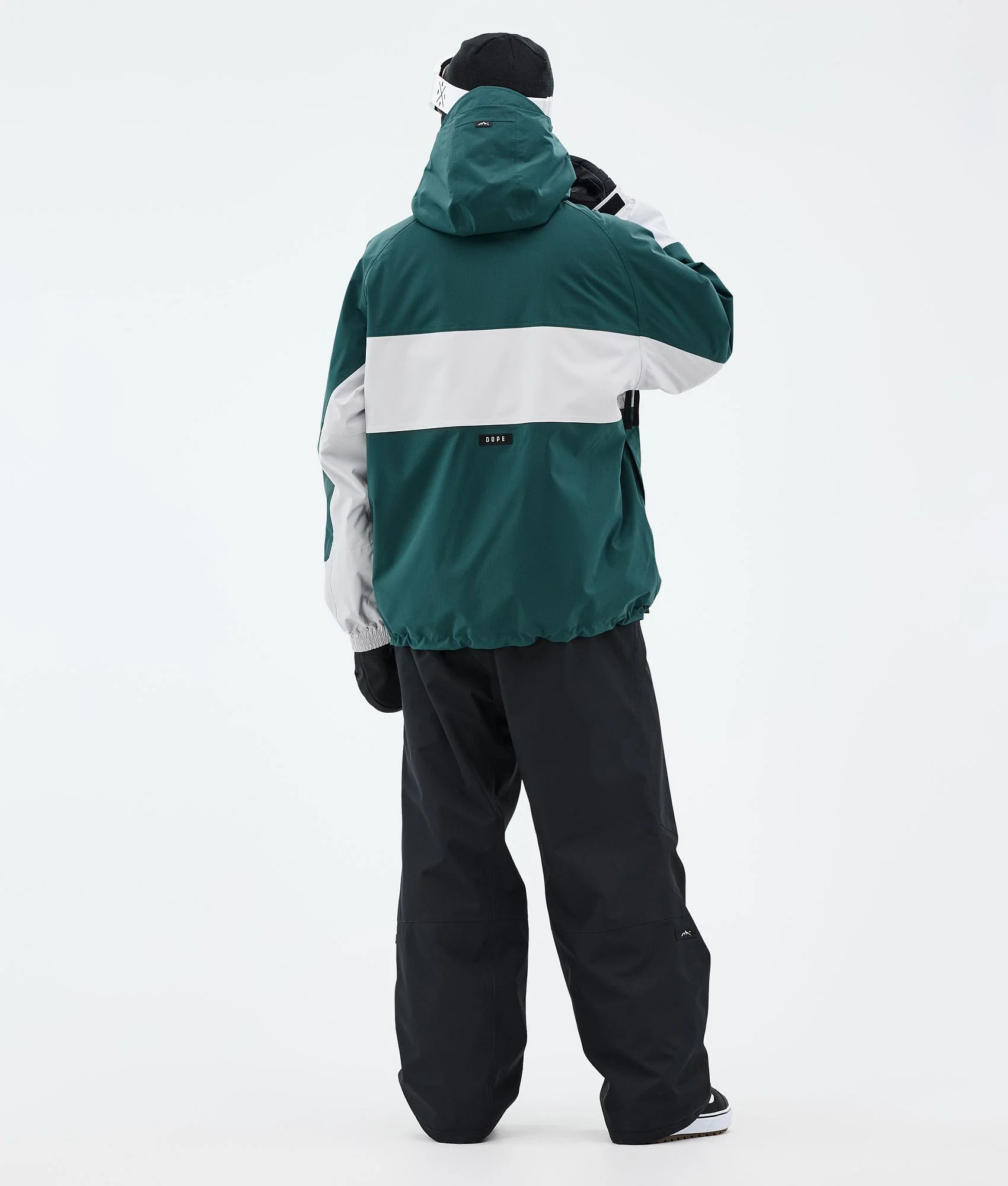 Snowboard Jacket Men Stripe Bottle Green/Light Grey