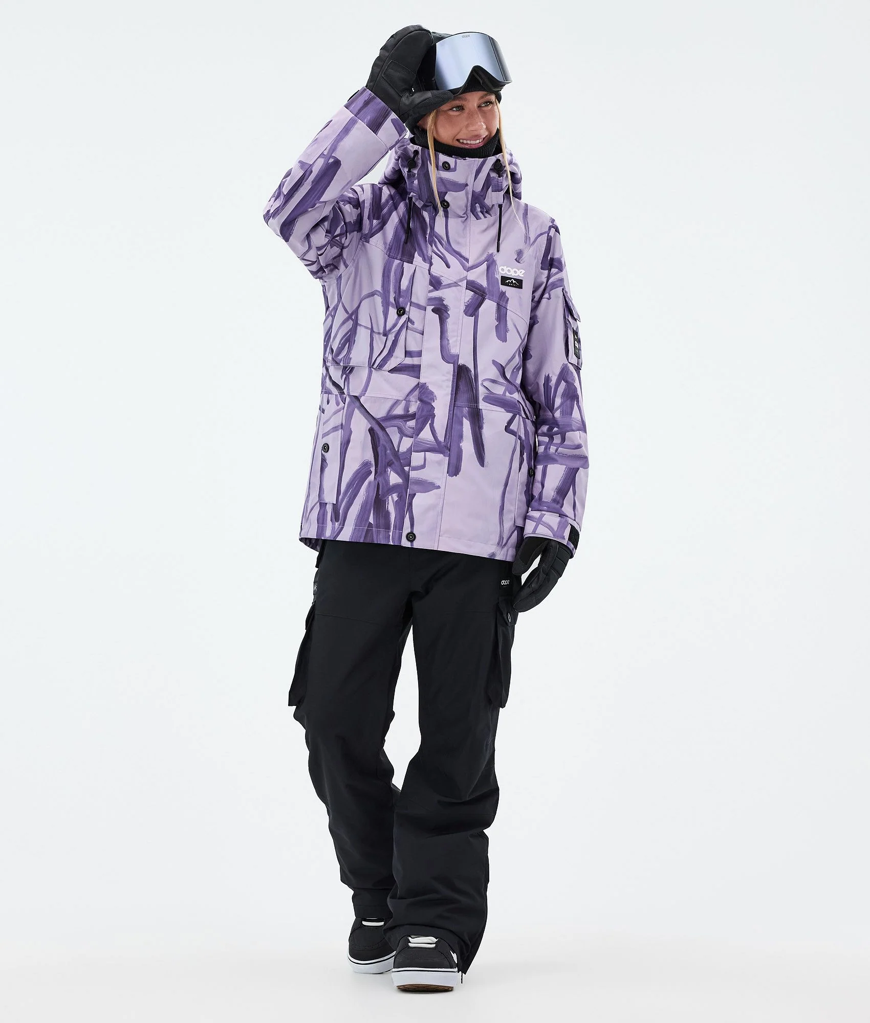 Snowboard Jacket Women Scribble Purple