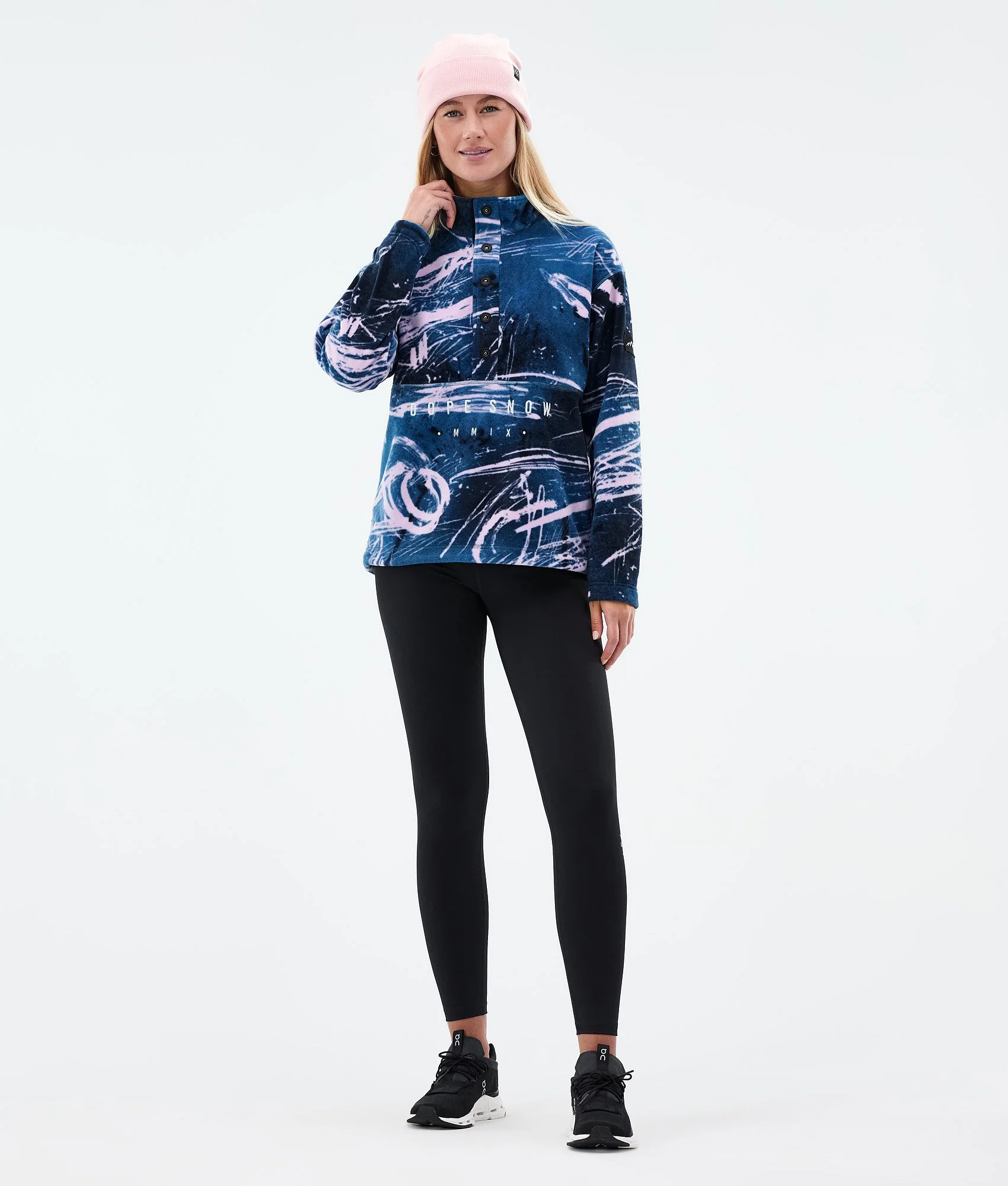 Fleece Sweater Women Carvings Pink