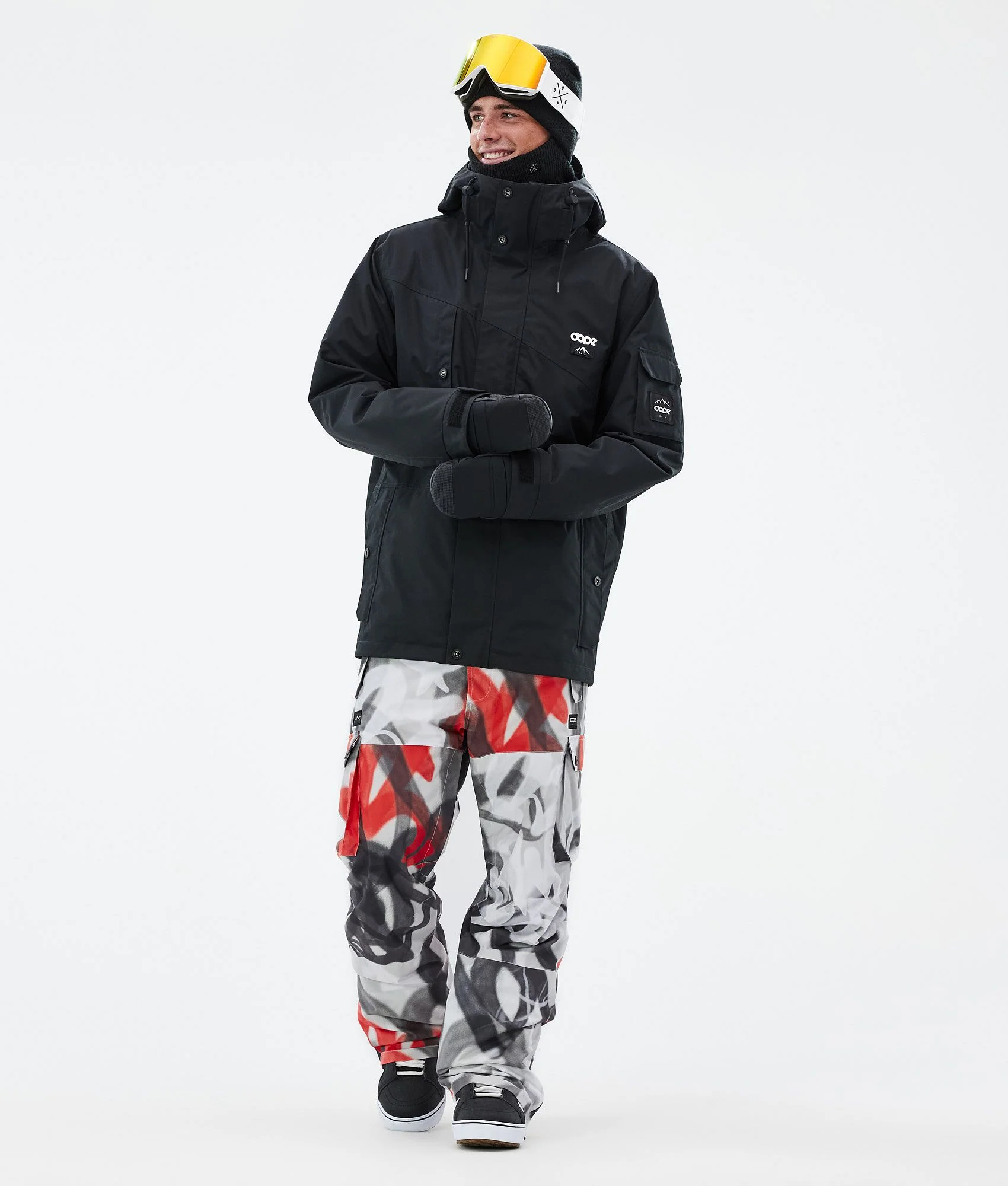 Snowboard Pants Men Spray Black Red