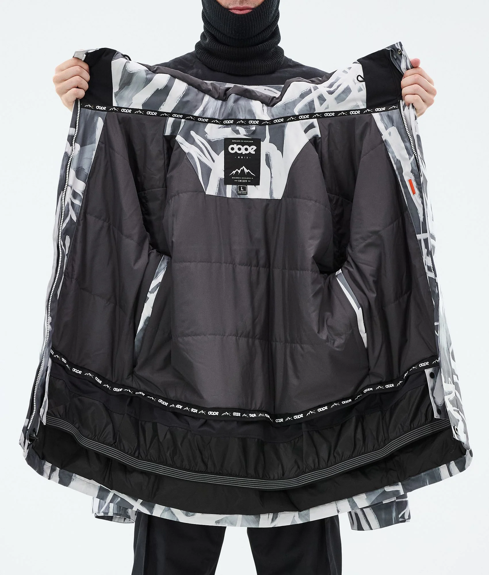 Snowboard Jacket Men Scribble Black