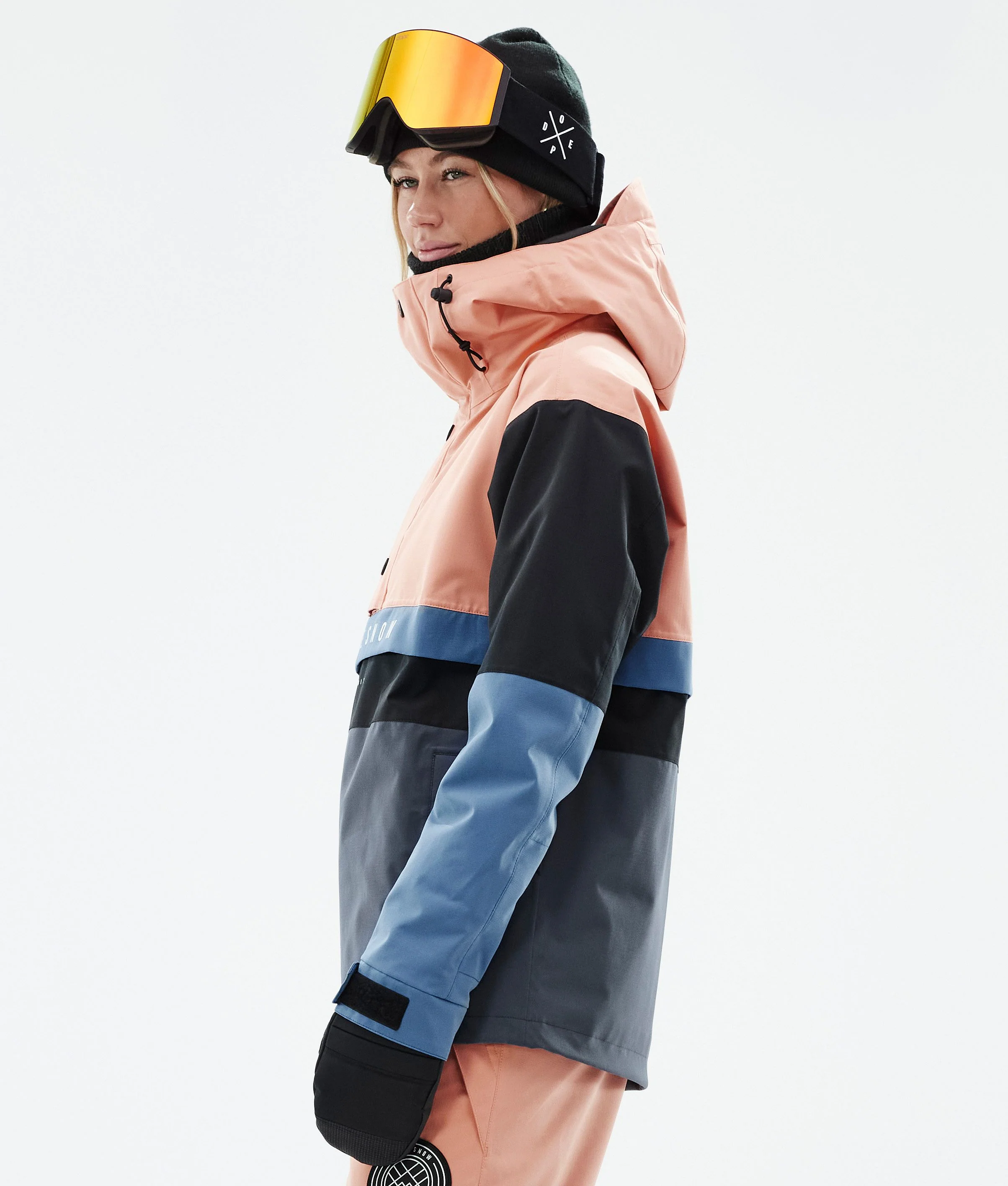 Snowboard Jacket Women Faded Peach/Blue Steel/Black/Metal Blue