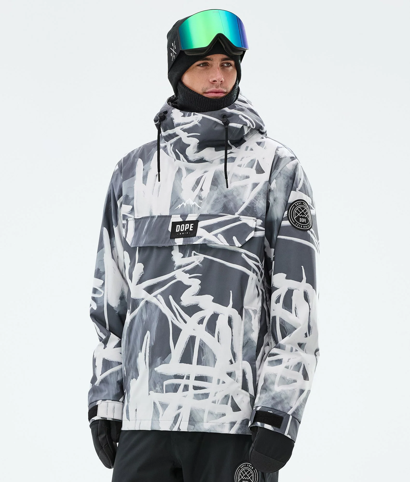Snowboard Jacket Men Scribble Black