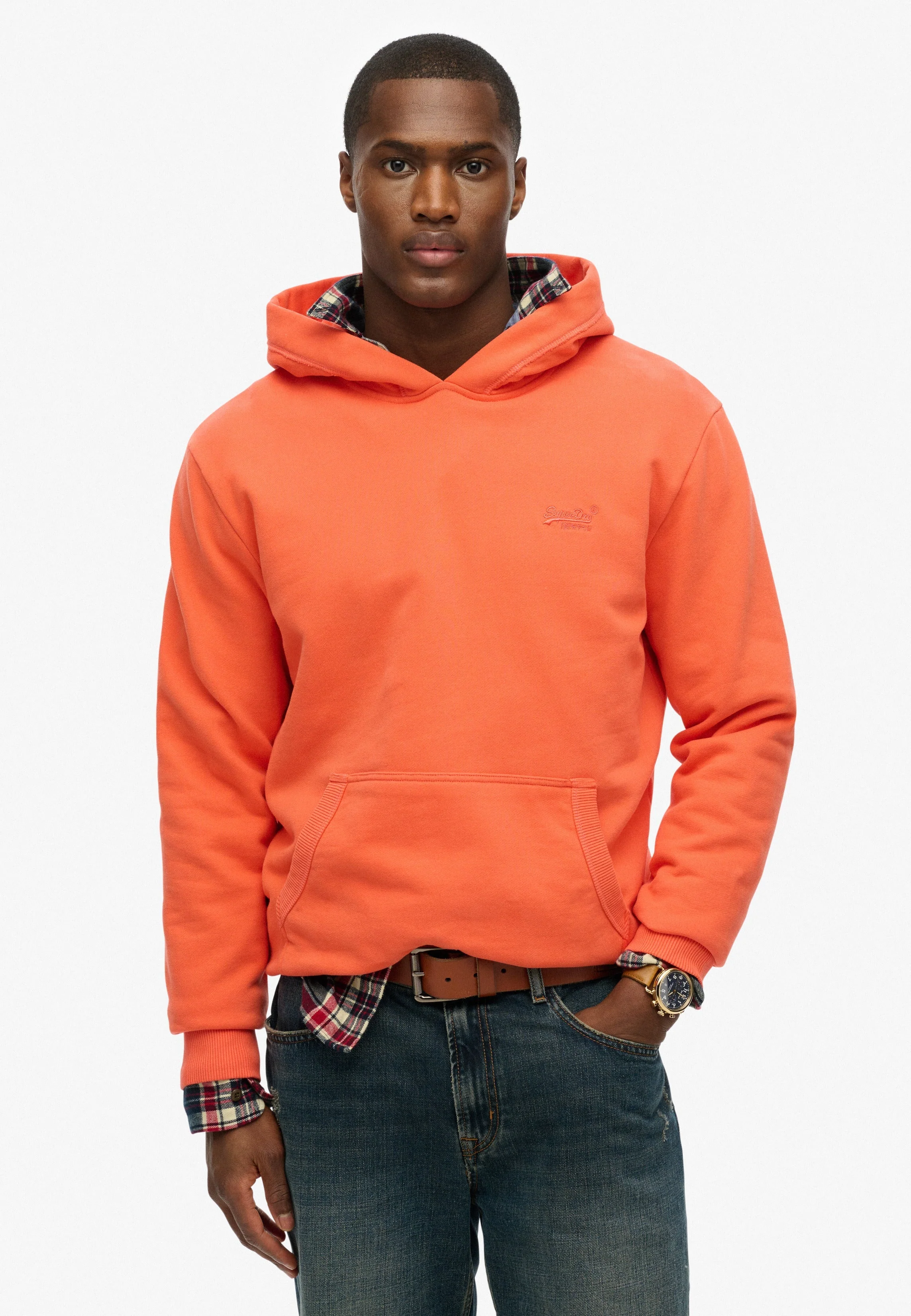 Essential Logo Half Brushed Hoodie