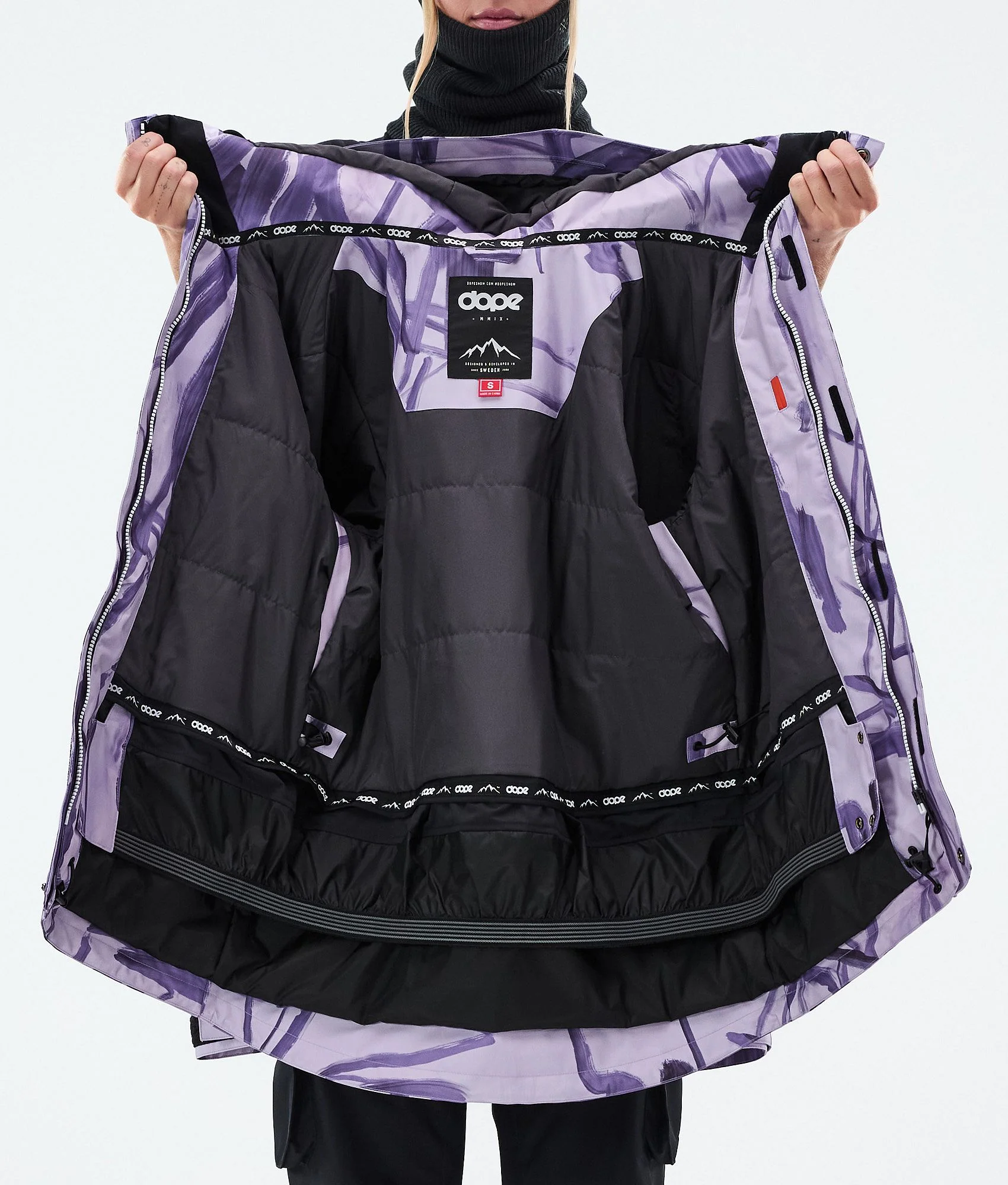 Snowboard Jacket Women Scribble Purple