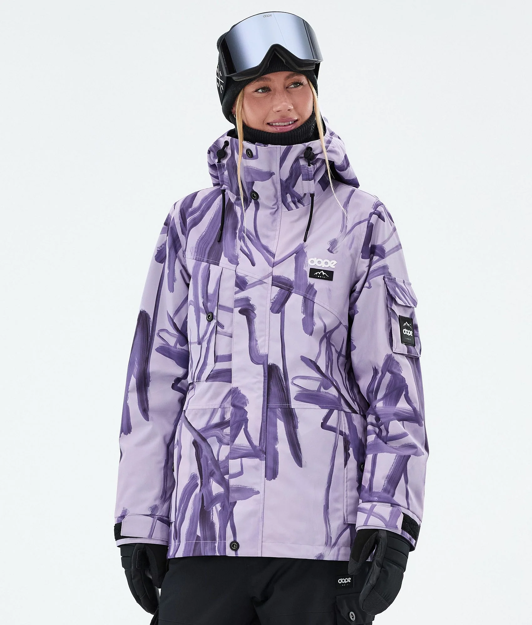 Snowboard Jacket Women Scribble Purple
