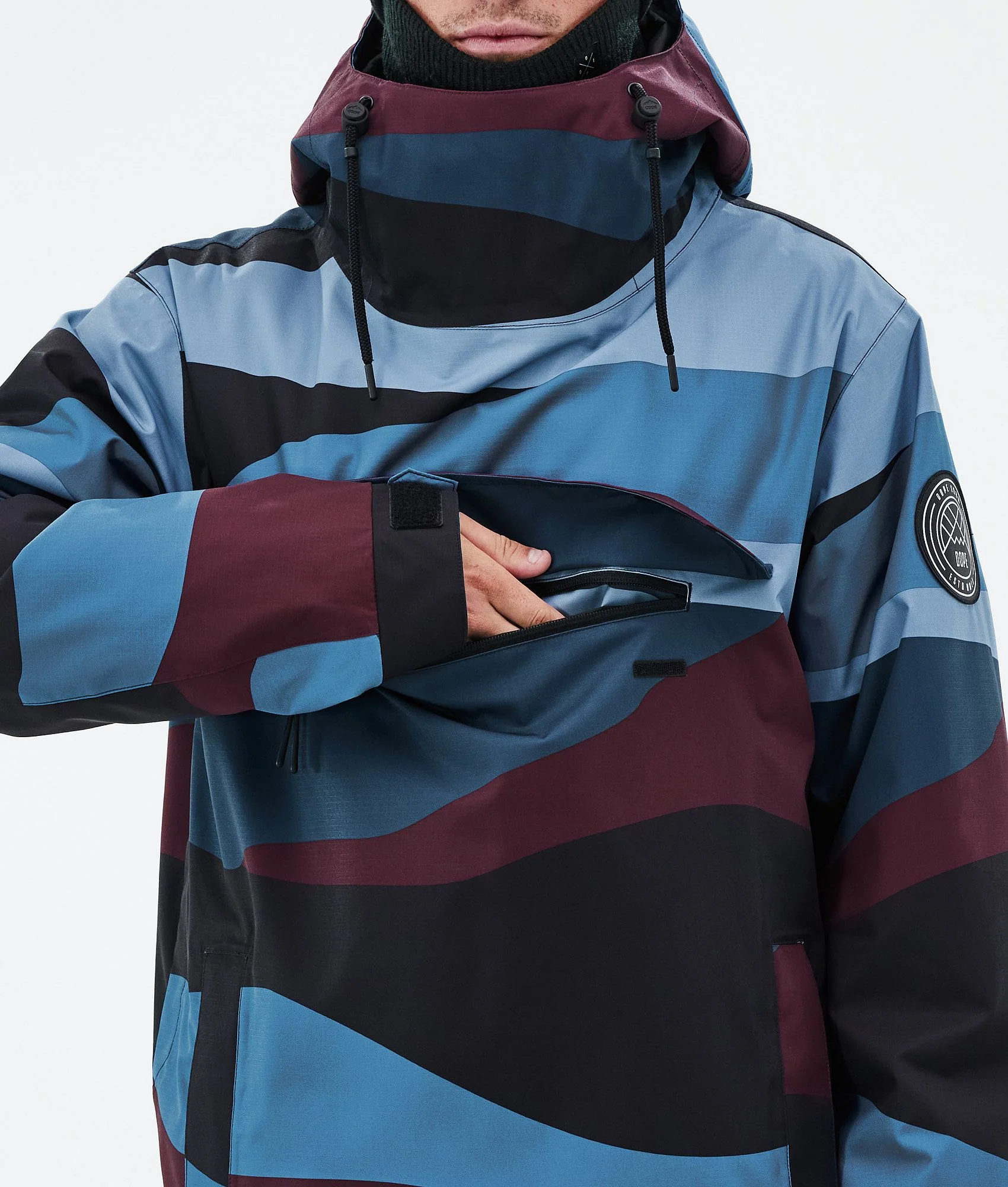 Snowboard Jacket Men Shards Burgundy Blue