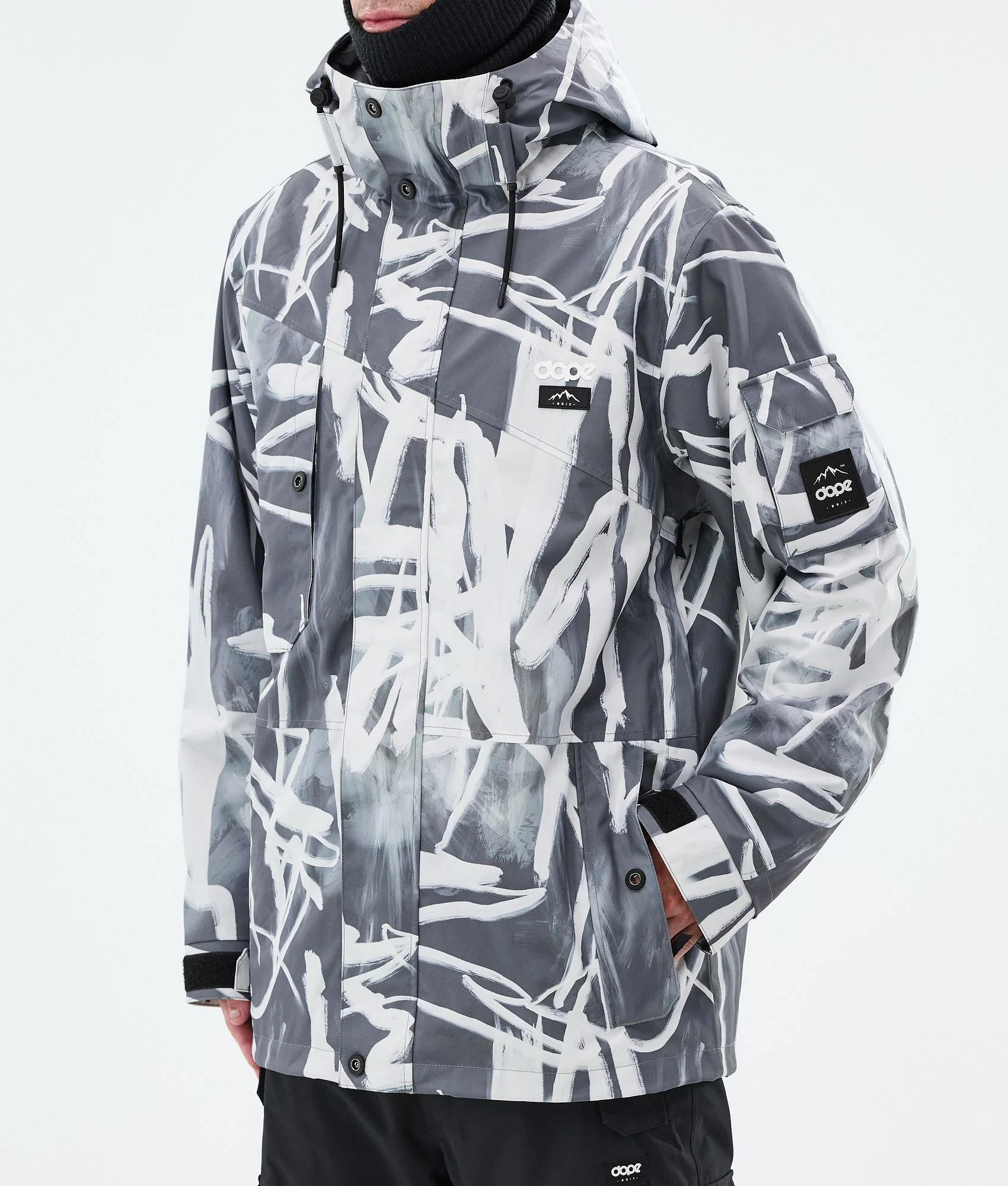 Snowboard Jacket Men Scribble Black
