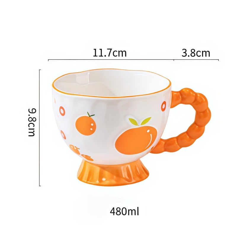 Orange Pattern Ceramic Mug