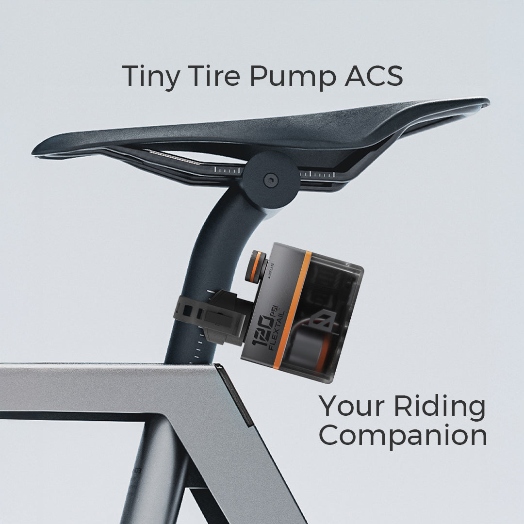 TINY TIRE PUMP ACS - 120PSI Mini Electric Gauge Pump with Cool Taillight