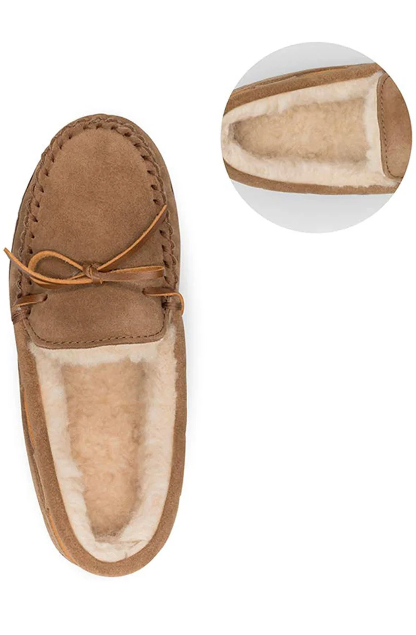 Outback Premium Sheepskin Moccasins Slippers -  Chestnut - Sheepskin Ugg Boots