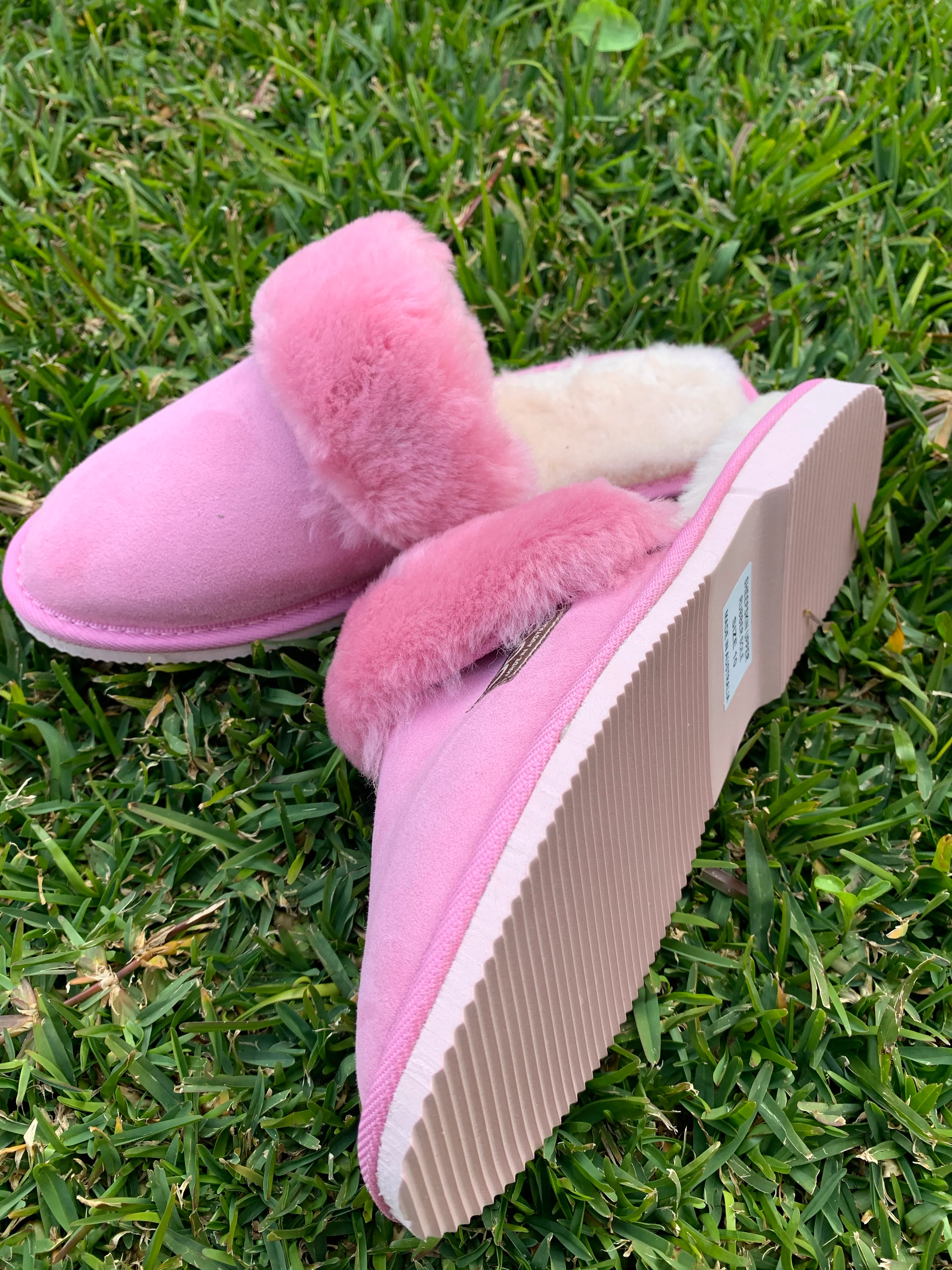 Ladies Scuff Slippers  - Pink - Sheepskin Ugg Boots