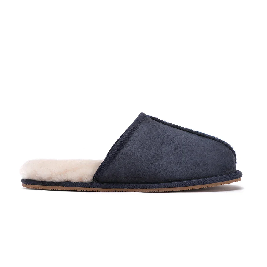 Premium Men's Scuff - Australian Sheepskin - Flexible Non-Slip Slippers - Sheepskin Ugg Boots