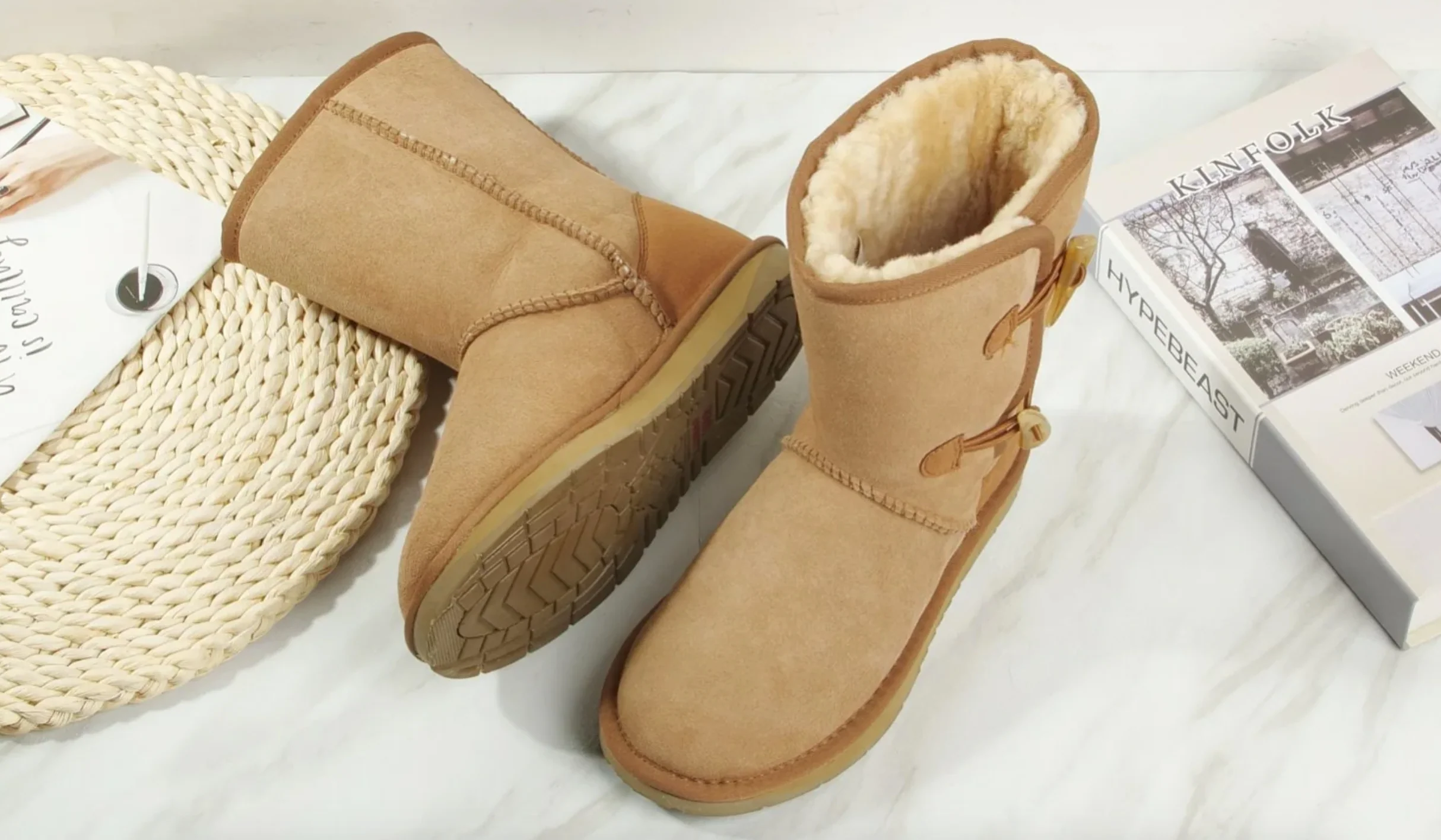 Two Toggle UGG Boots - Premium Australian Sheepskin - Sheepskin Ugg Boots