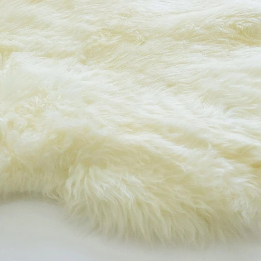 IVORY - DOUBLE LENGTH (180X65CM) - LONG WOOL SHEEPSKIN RUG - AUSTRALIAN MERINO SHEEPSKIN - Sheepskin Ugg Boots