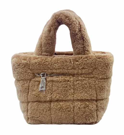 Kodiak Fluffy Teddy Sheepskin Tote Bag - Small Mini - Sheepskin Ugg Boots