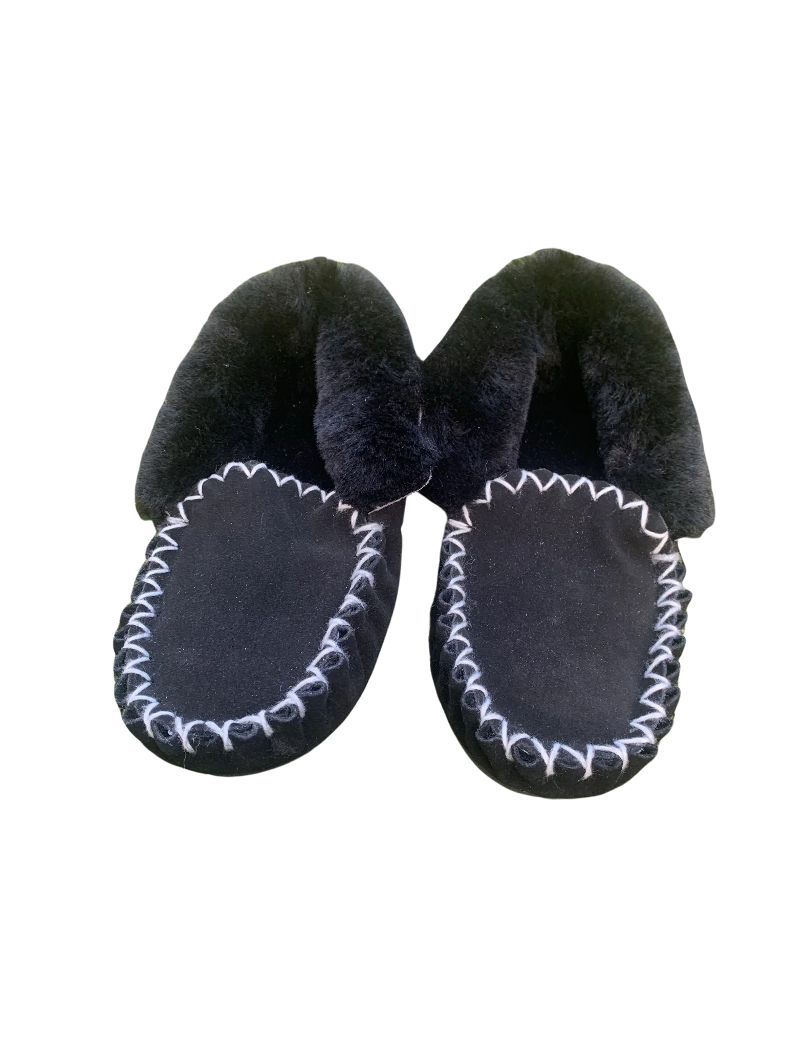 Back Supported  Moccasins - Black - Premium Sheepskin Australian Made - Sheepskin Ugg Boots