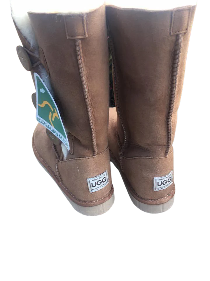 3 Button Ugg Boots 14” Tall - Camel - Sheepskin Ugg Boots