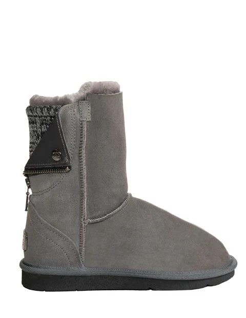 Tundra Australian Made Sheepskin UGG Boots with Knit Collar & Back Zip – Premium Double-Faced Sheepskin Women’s Winter Footwear - Sheepskin Ugg Boots