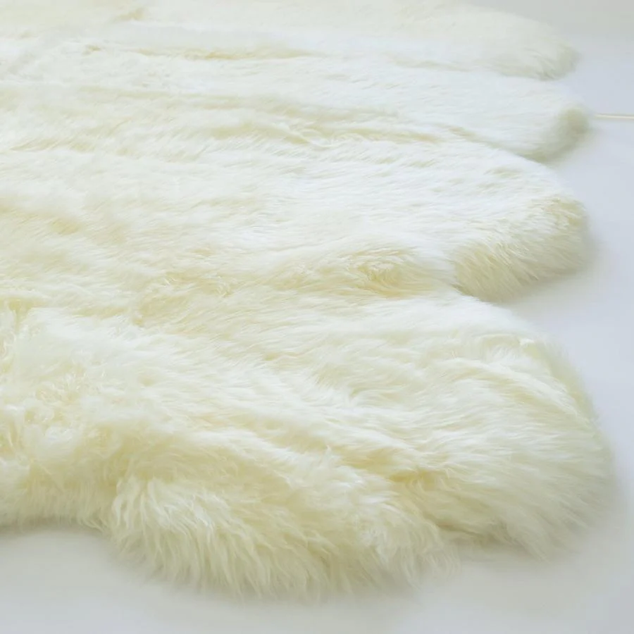 IVORY - OCTO SIZED (180X180CM) - LONG WOOL SHEEPSKIN RUG - AUSTRALIAN MERINO SHEEPSKIN - Sheepskin Ugg Boots