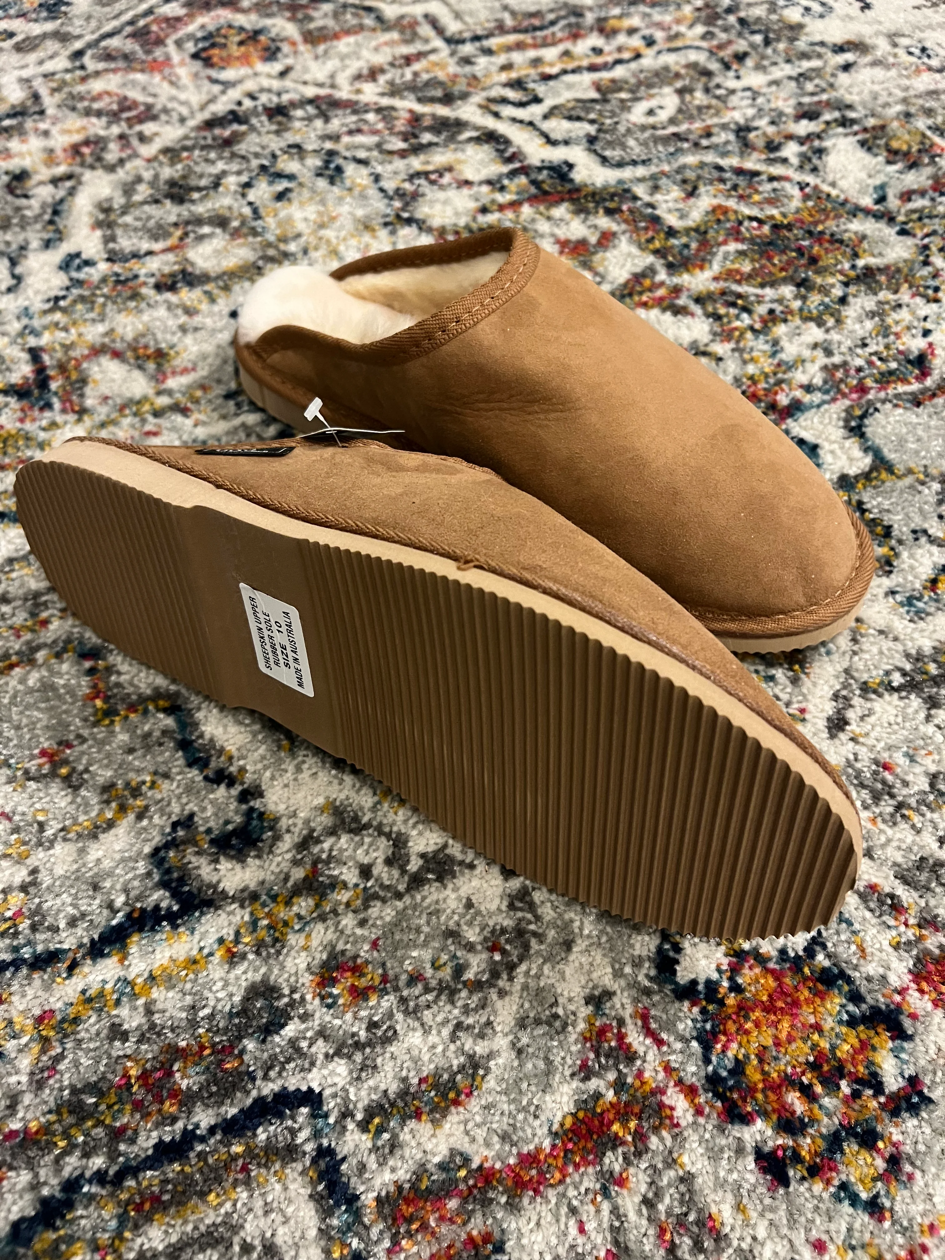 Mens Scuff Slippers - Australian Sheepskin - Eva Sole - Sheepskin Ugg Boots
