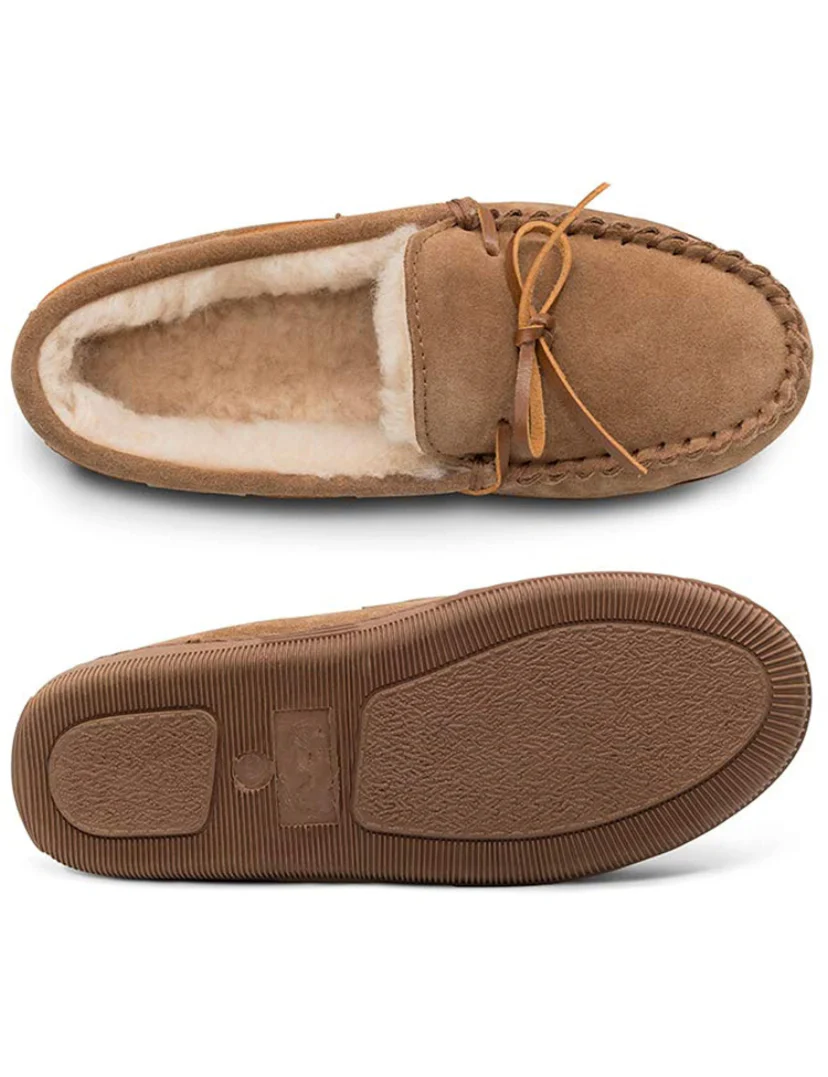 Outback Premium Sheepskin Moccasins Slippers -  Chestnut - Sheepskin Ugg Boots