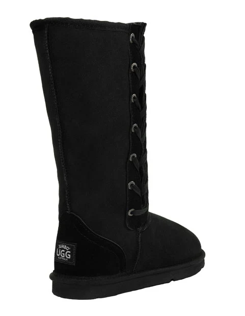Luxe Tall Lace-up Sheepskin UGG Boots - Australian Made - Sheepskin Ugg Boots