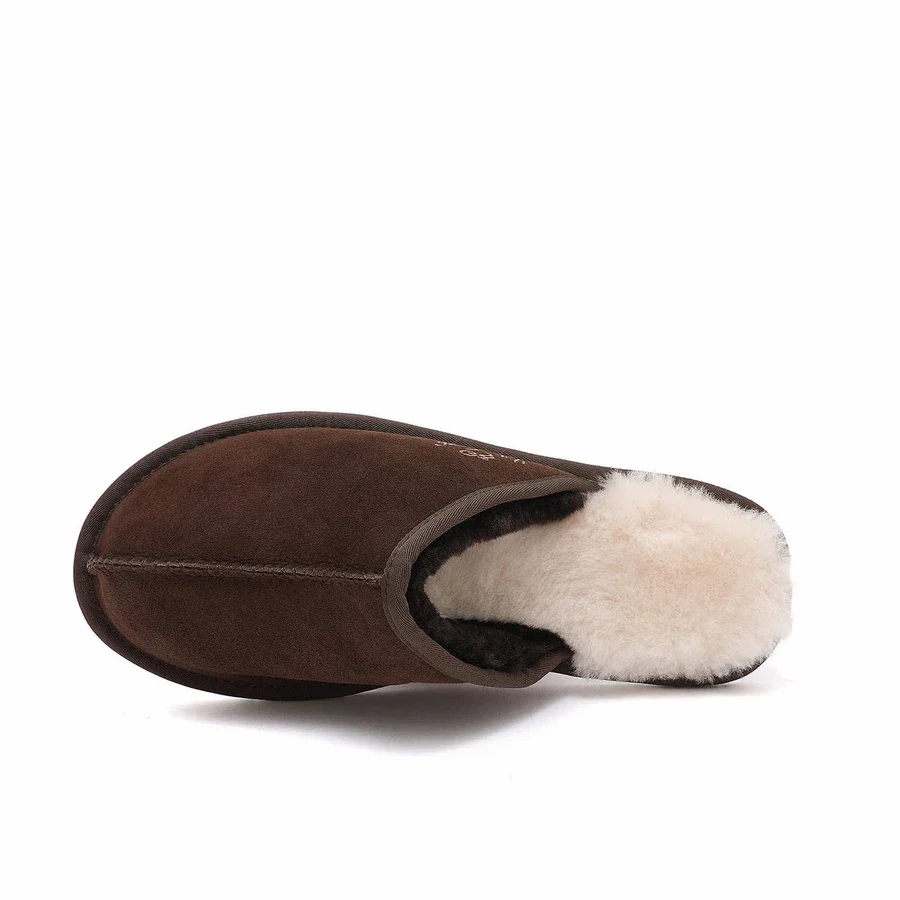 Premium Men's Scuff - Australian Sheepskin - Flexible Non-Slip Slippers - Sheepskin Ugg Boots
