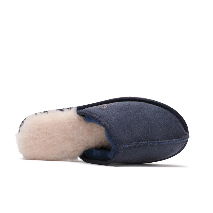 Premium Men's Scuff - Australian Sheepskin - Flexible Non-Slip Slippers - Sheepskin Ugg Boots
