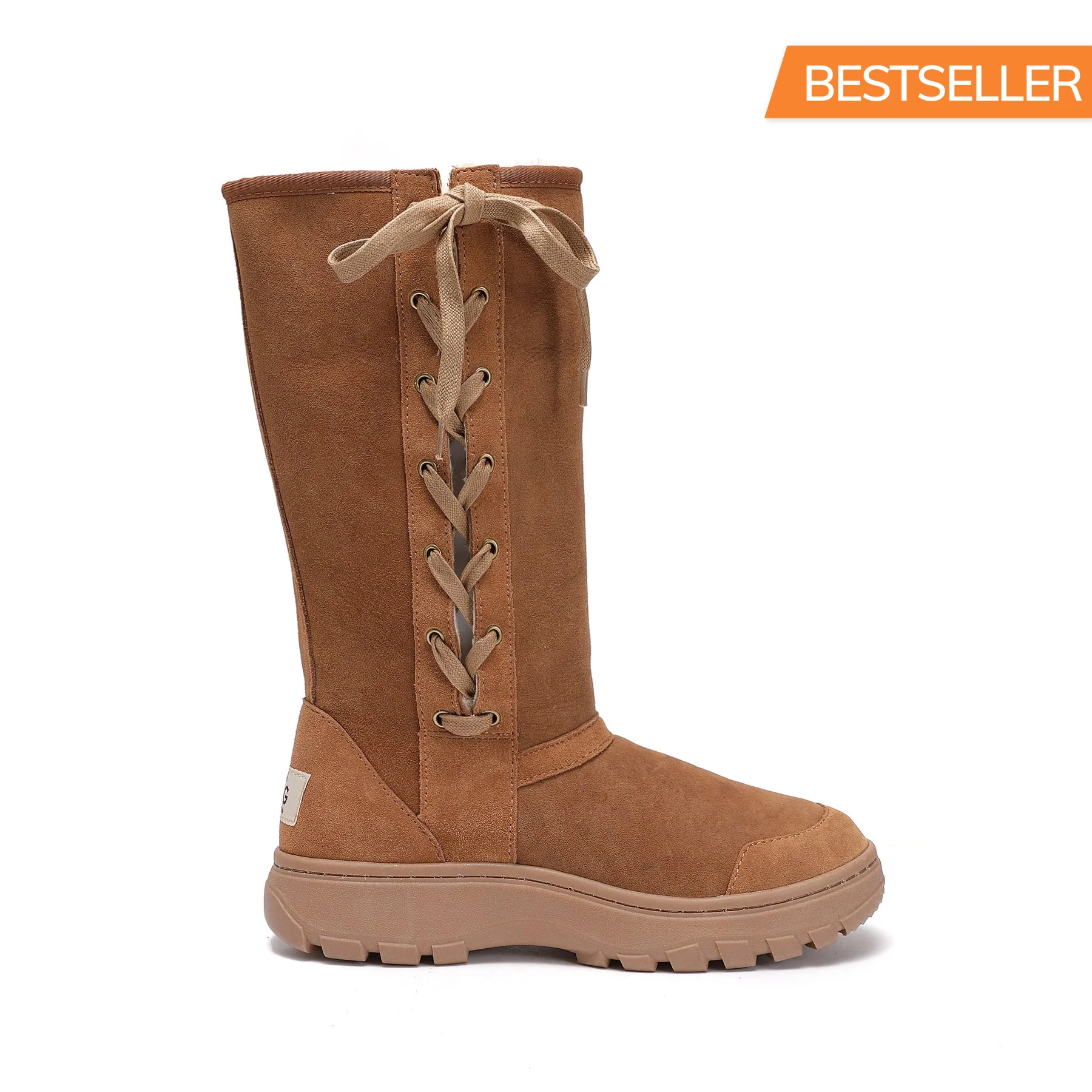 SIDE LACE SHEEPSKIN UGG BOOTS - 100% AUSTRALIAN A GRADE DOUBLE FACE SHEEPSKIN - Sheepskin Ugg Boots