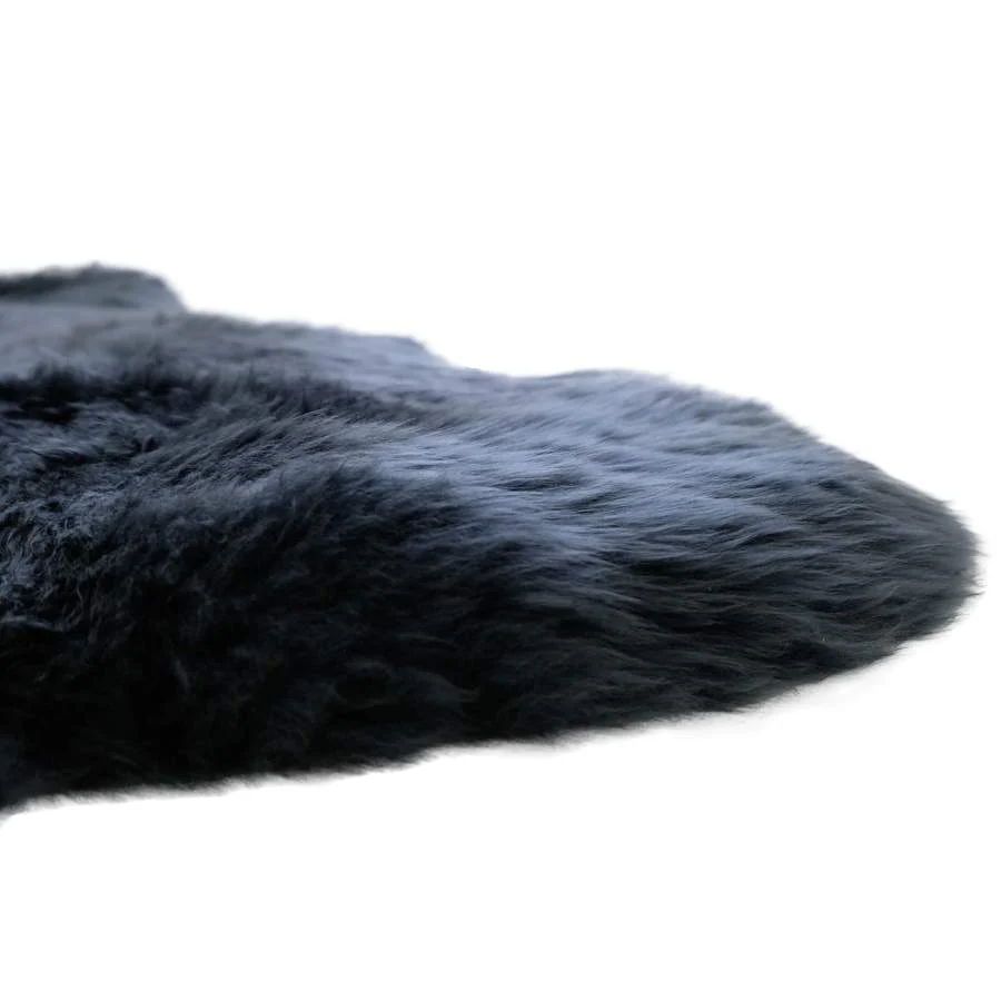 STEEL - LARGE SIZE - DARK GREY LONG WOOL RUG - AUSTRALIAN MERINO SHEEPSKIN - Sheepskin Ugg Boots