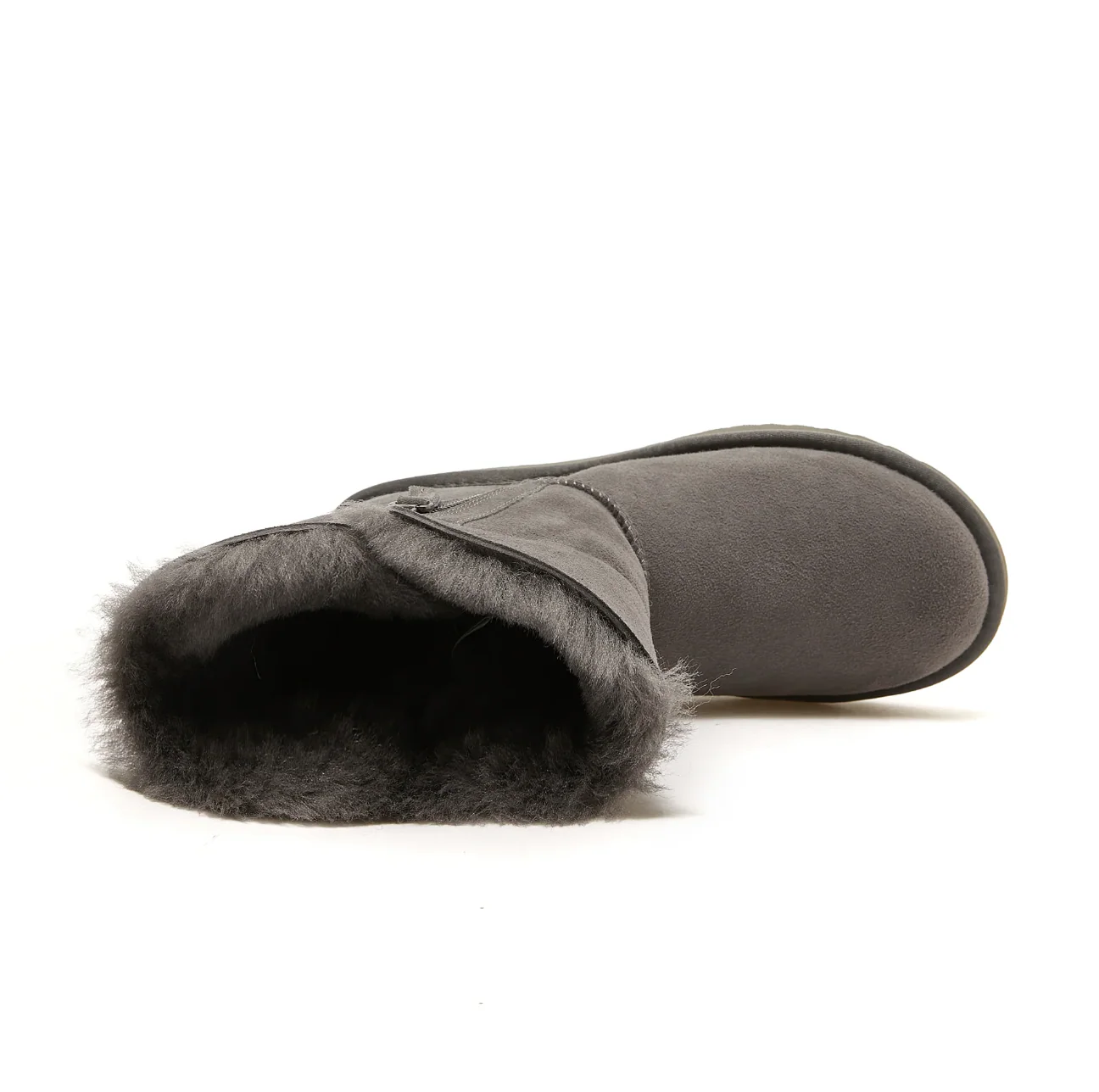 RILEY - WOMEN'S CLASSIC SIDE ZIP UGG BOOT - GREY - Sheepskin Ugg Boots