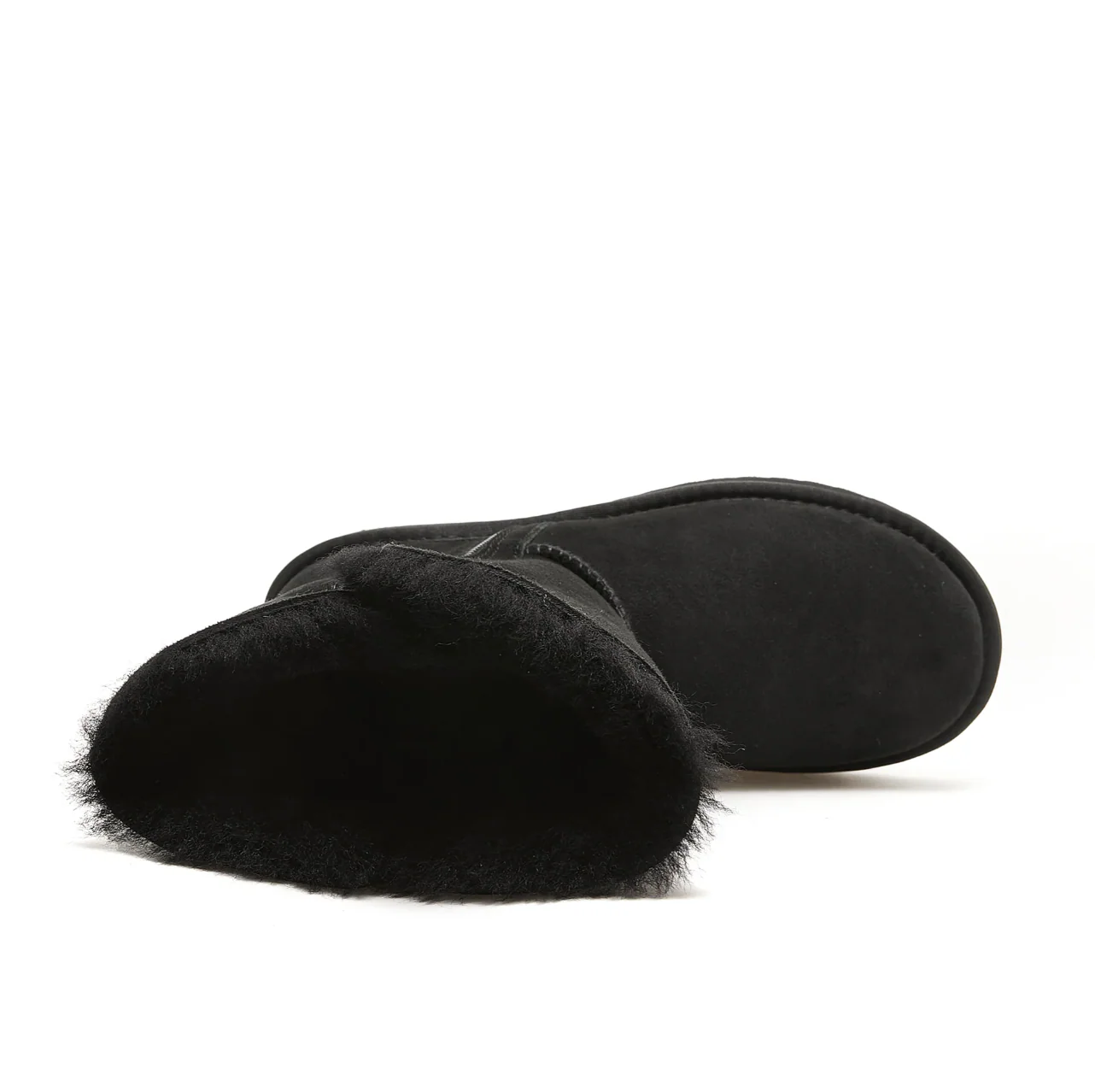 RILEY - WOMEN'S CLASSIC SIDE ZIP UGG BOOT - BLACK - Sheepskin Ugg Boots