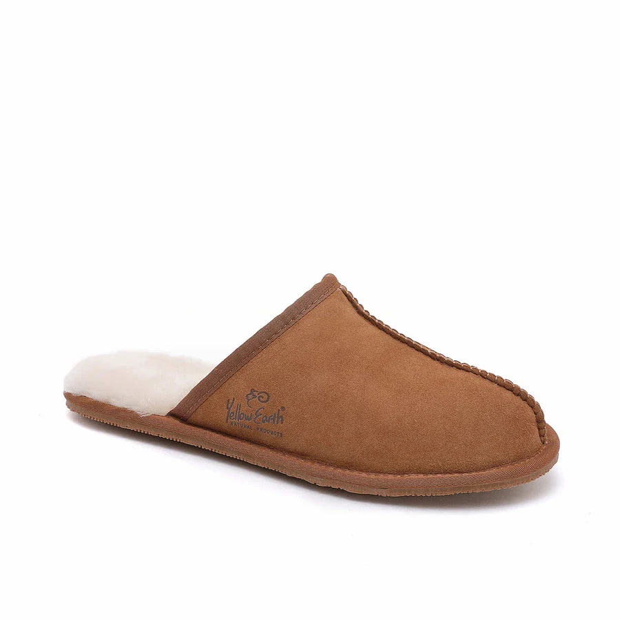 Premium Men's Scuff - Australian Sheepskin - Flexible Non-Slip Slippers - Sheepskin Ugg Boots