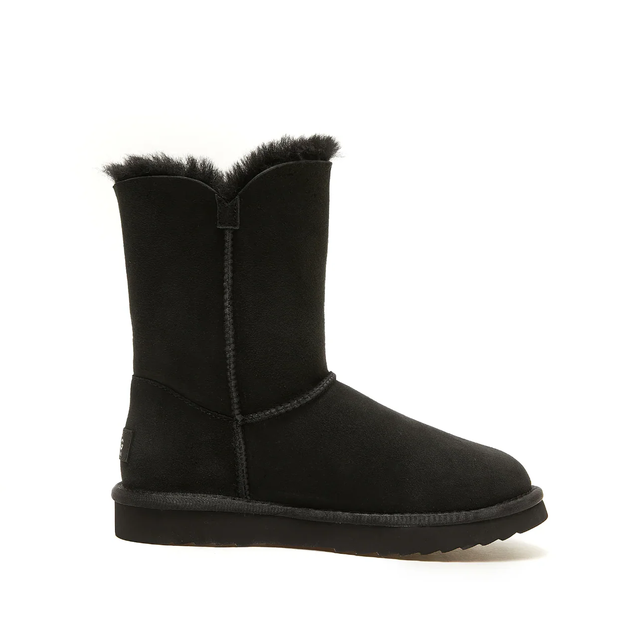RILEY - WOMEN'S CLASSIC SIDE ZIP UGG BOOT - BLACK - Sheepskin Ugg Boots