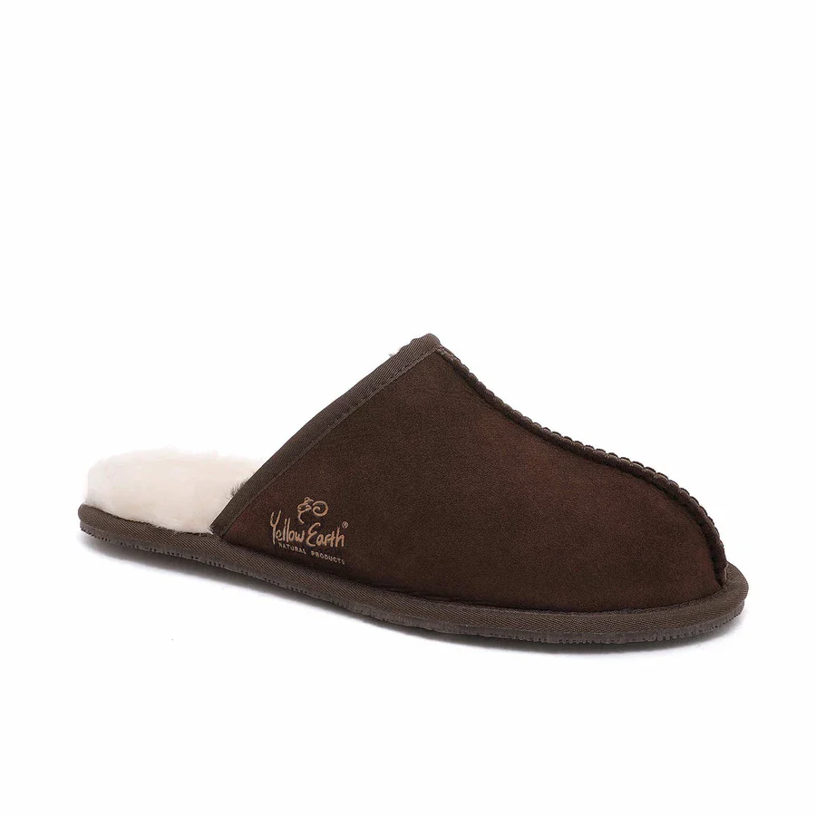 Premium Men's Scuff - Australian Sheepskin - Flexible Non-Slip Slippers - Sheepskin Ugg Boots