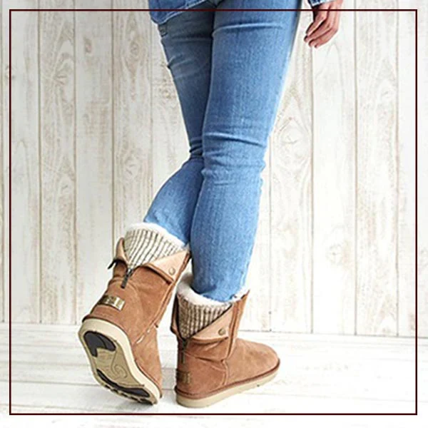 Tundra Australian Made Sheepskin UGG Boots with Knit Collar & Back Zip – Premium Double-Faced Sheepskin Women’s Winter Footwear - Sheepskin Ugg Boots