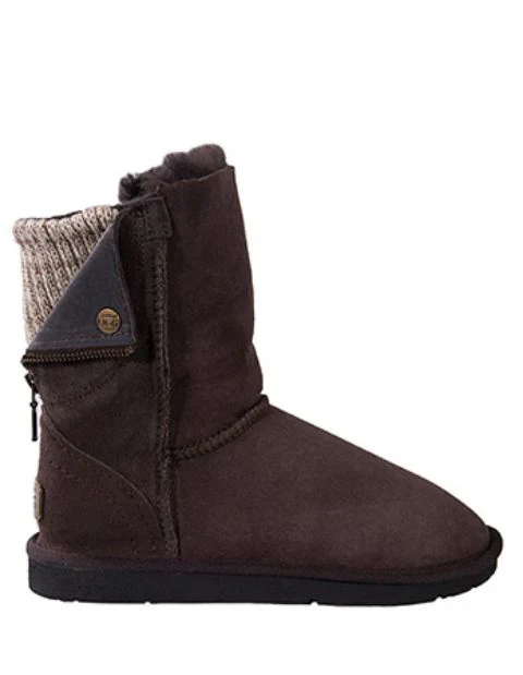 Tundra Australian Made Sheepskin UGG Boots with Knit Collar & Back Zip – Premium Double-Faced Sheepskin Women’s Winter Footwear - Sheepskin Ugg Boots
