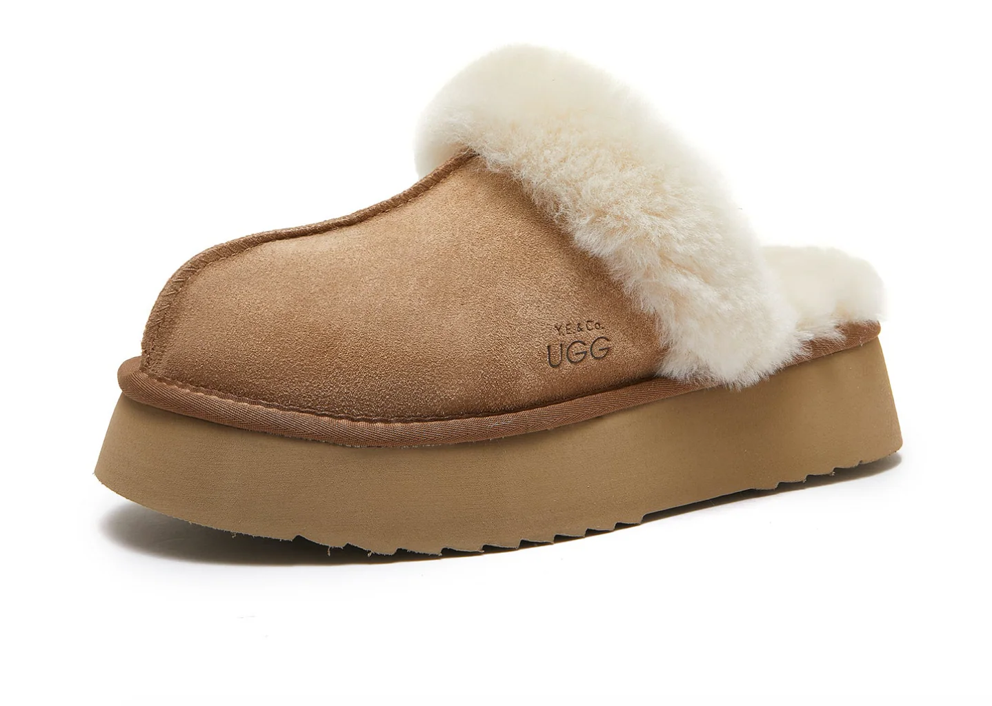 CLASSIC LADY'S SCUFF - PLATFORM SOLE PREMIUM AUSTRALIAN SHEEPSKIN UGG SLIPPERS - Sheepskin Ugg Boots