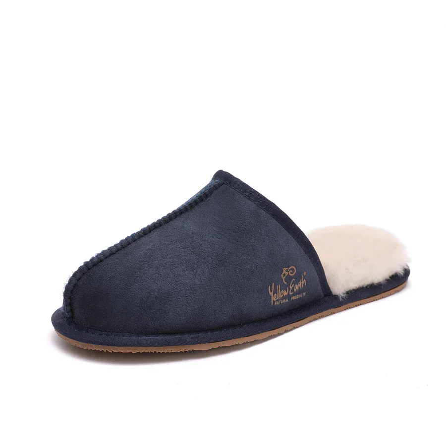 Premium Men's Scuff - Australian Sheepskin - Flexible Non-Slip Slippers - Sheepskin Ugg Boots