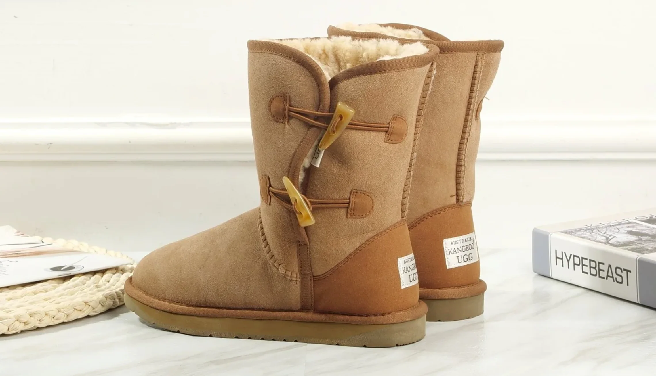 Two Toggle UGG Boots - Premium Australian Sheepskin - Sheepskin Ugg Boots