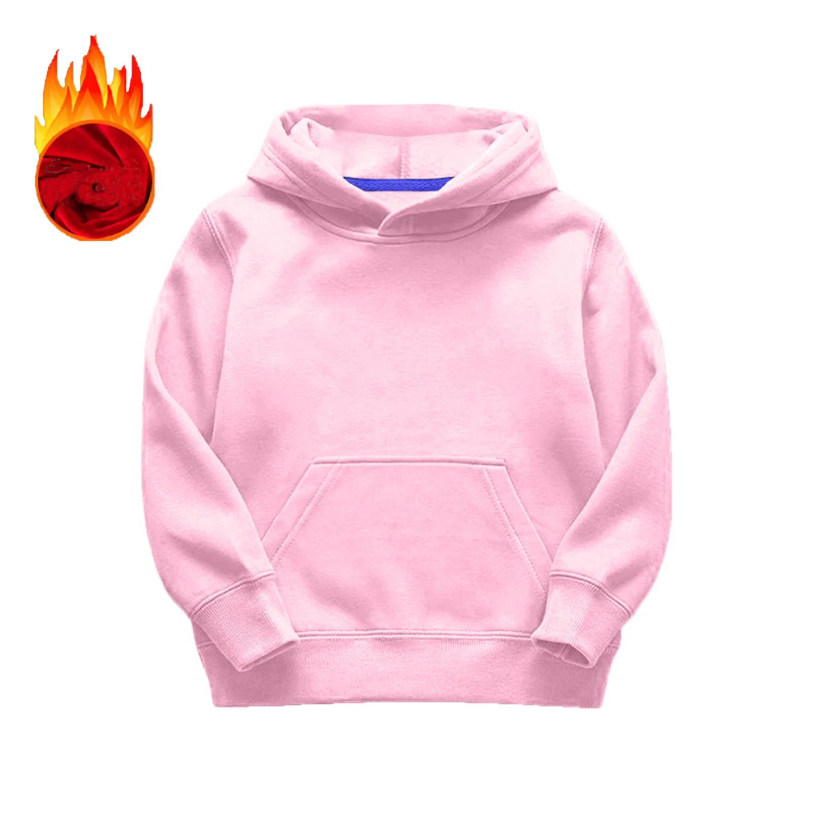 Unbranded Trendy girls' graphic sweatshirt Girls Hooded Pullover Long Sleeve Patchwork Sweatshirt Warm Soft Comfortable Blouse tops for toddler Kids Outerwear Pink 5-6 Years