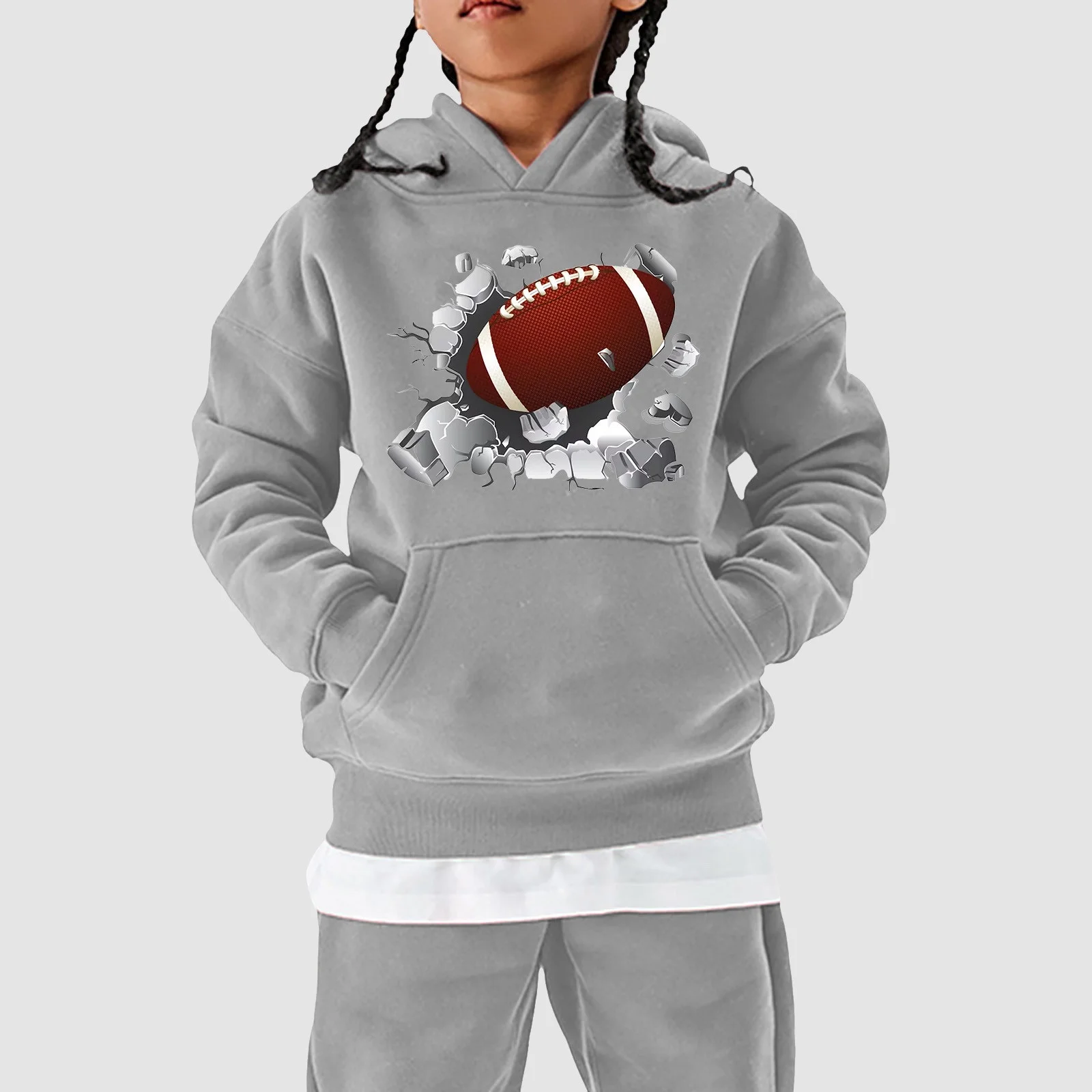 Toddler Pullover Hoodies Football Fans Teen Player Sports Retro Boys Girls Rugby Pullover Sweatshirts