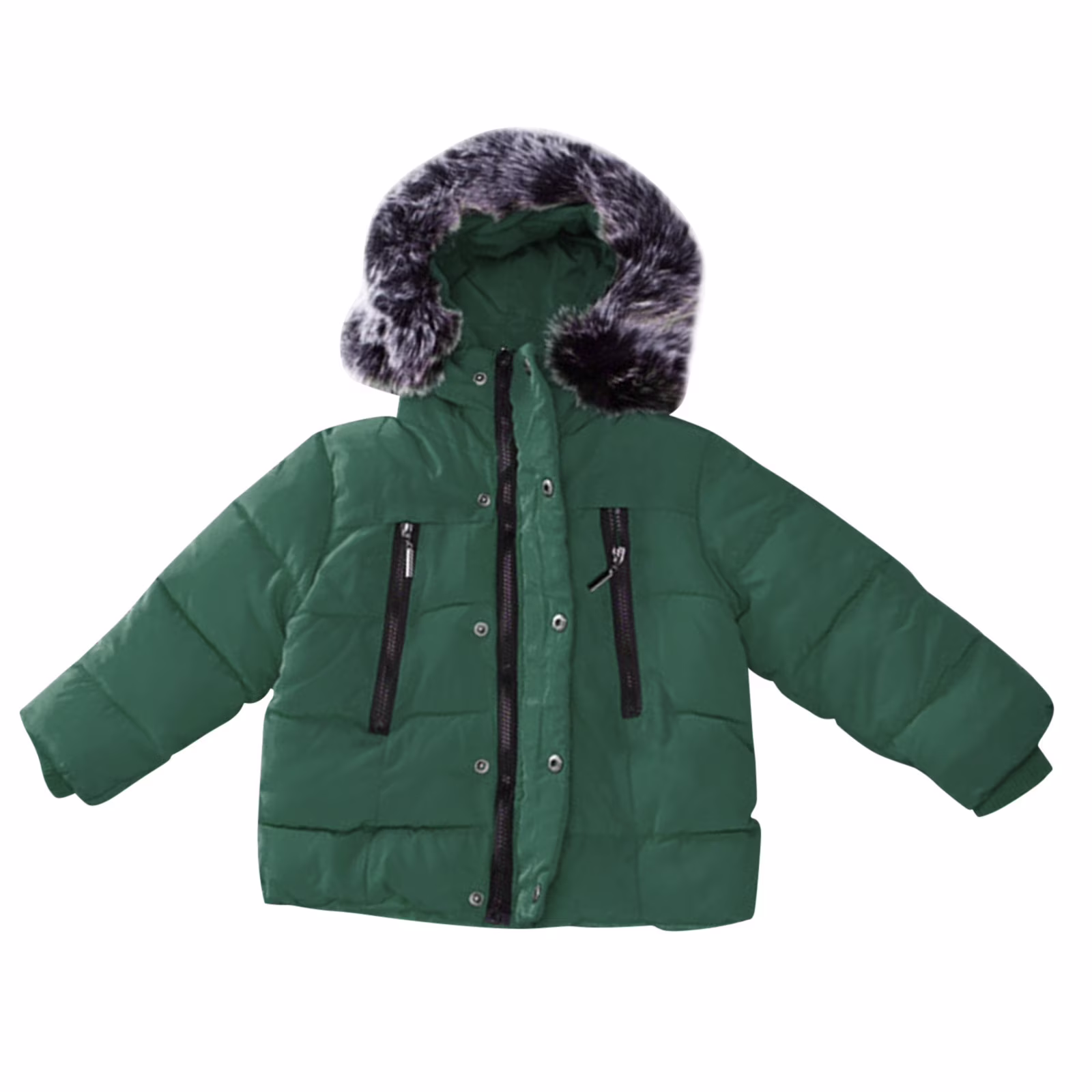 Baby Winter Jacket Toddler Kids Baby Girls Boys Winter Coats Thicken Collar Hoodie Down Jacket Windproof Snowsuit Clothes Outerwear Downtown Girl Clothes (Green,80 6-12 Months)