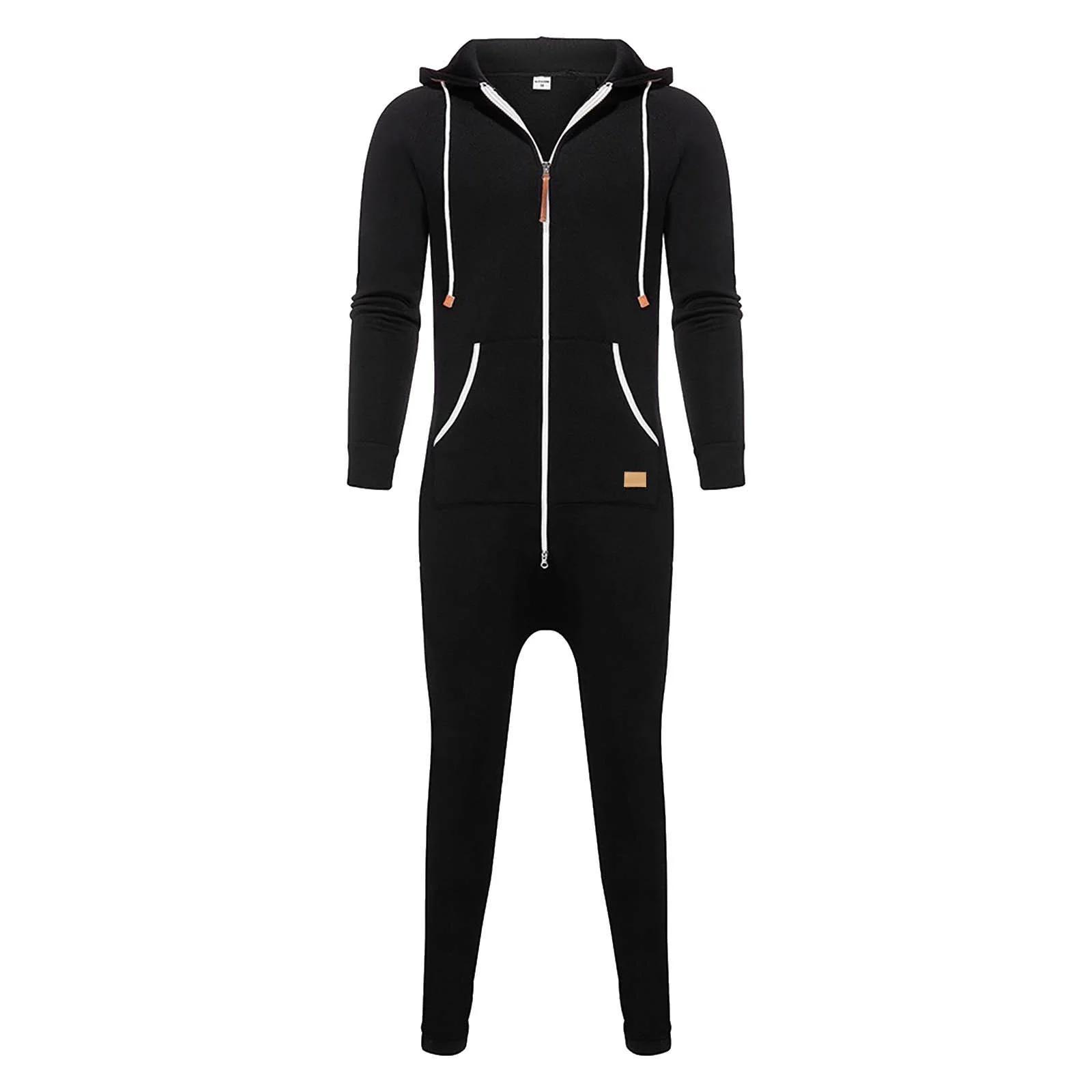 KDFJPTH Onesie Men's Hooded Jumpsuit Zip Up One Piece Pajamas Playsuit Jogger Sweatsuit Overall Romper