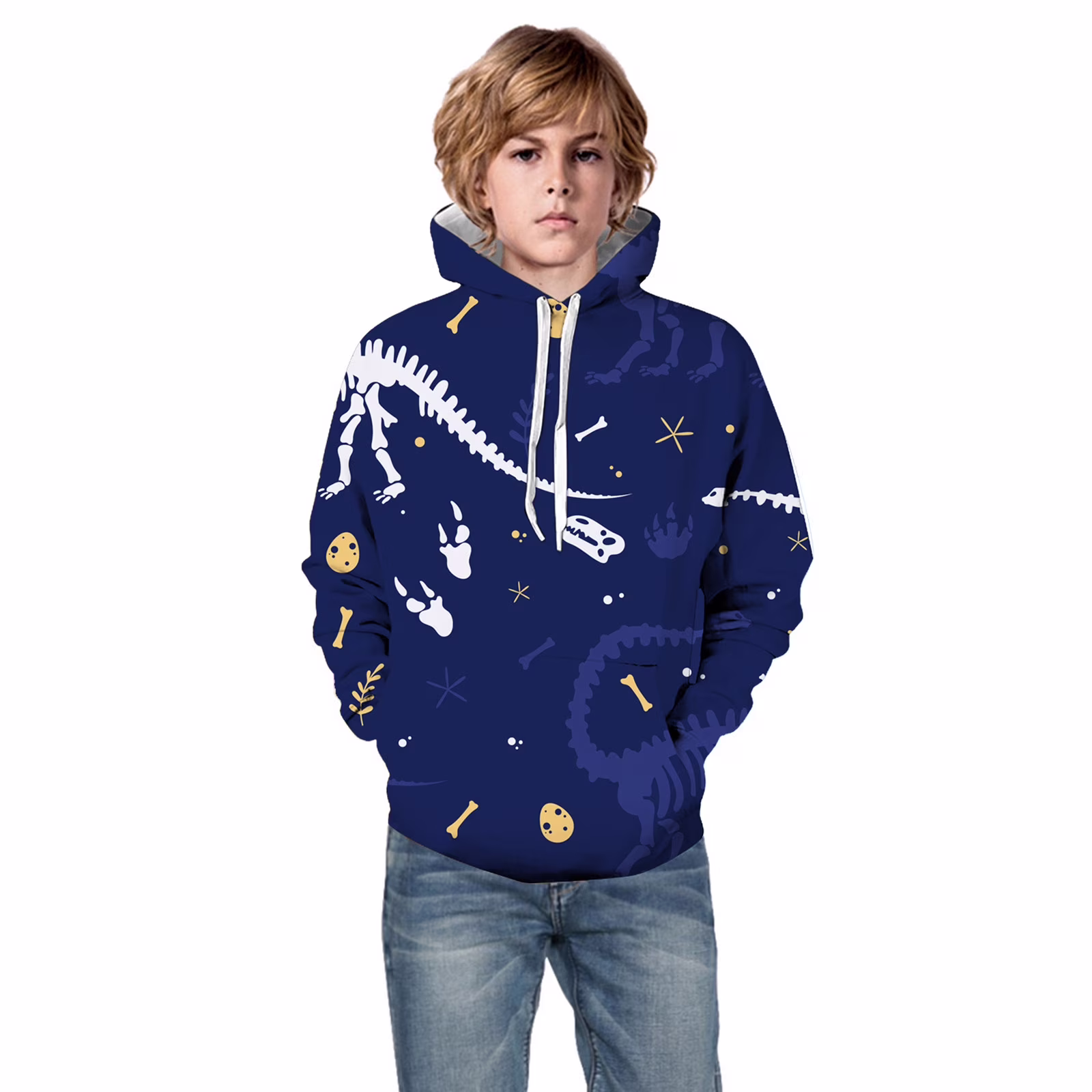 Toddler Boys Sweatshirts Little Girls Kids Teen Hooded Unisex Galaxy Dinosaur Printed Pullover Hoodie with Pocket Tops for Boys