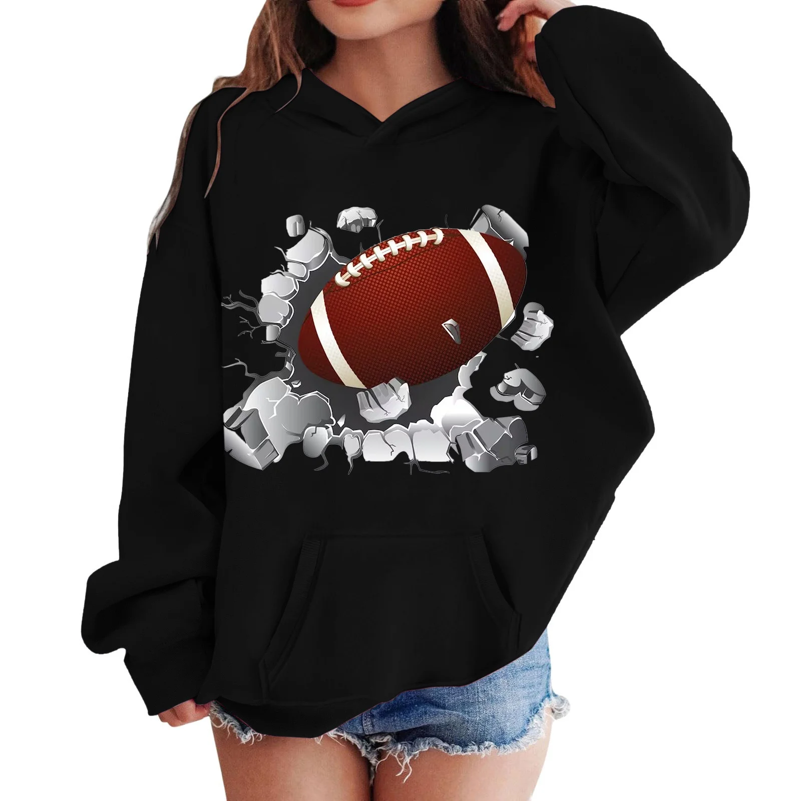 Hoodies For Toddler Baby Football Fans Teen Player Sports Retro Boys Girls Rugby Pullover Crewneck Sweatshirts Tops