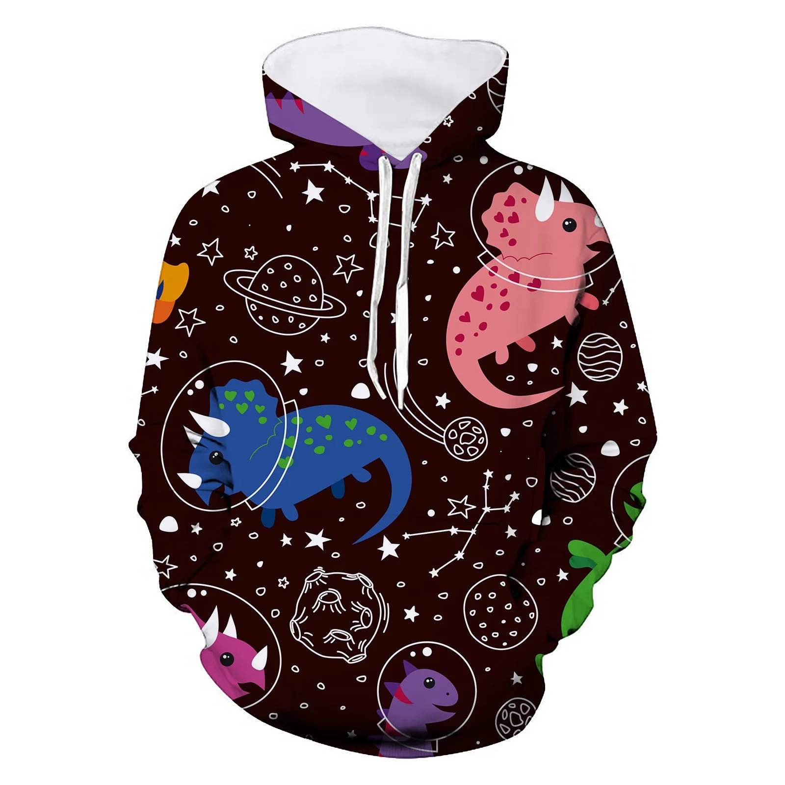 Toddler Boys Sweatshirts Little Girls Kids Teen Hooded Unisex Galaxy Dinosaur Printed Pullover Hoodie with Pocket Clothes for Boys