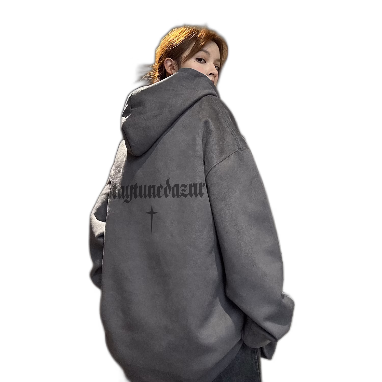 Spring Suede Hoodie Couple'S Hooded Sweatshirt Black 3Xl