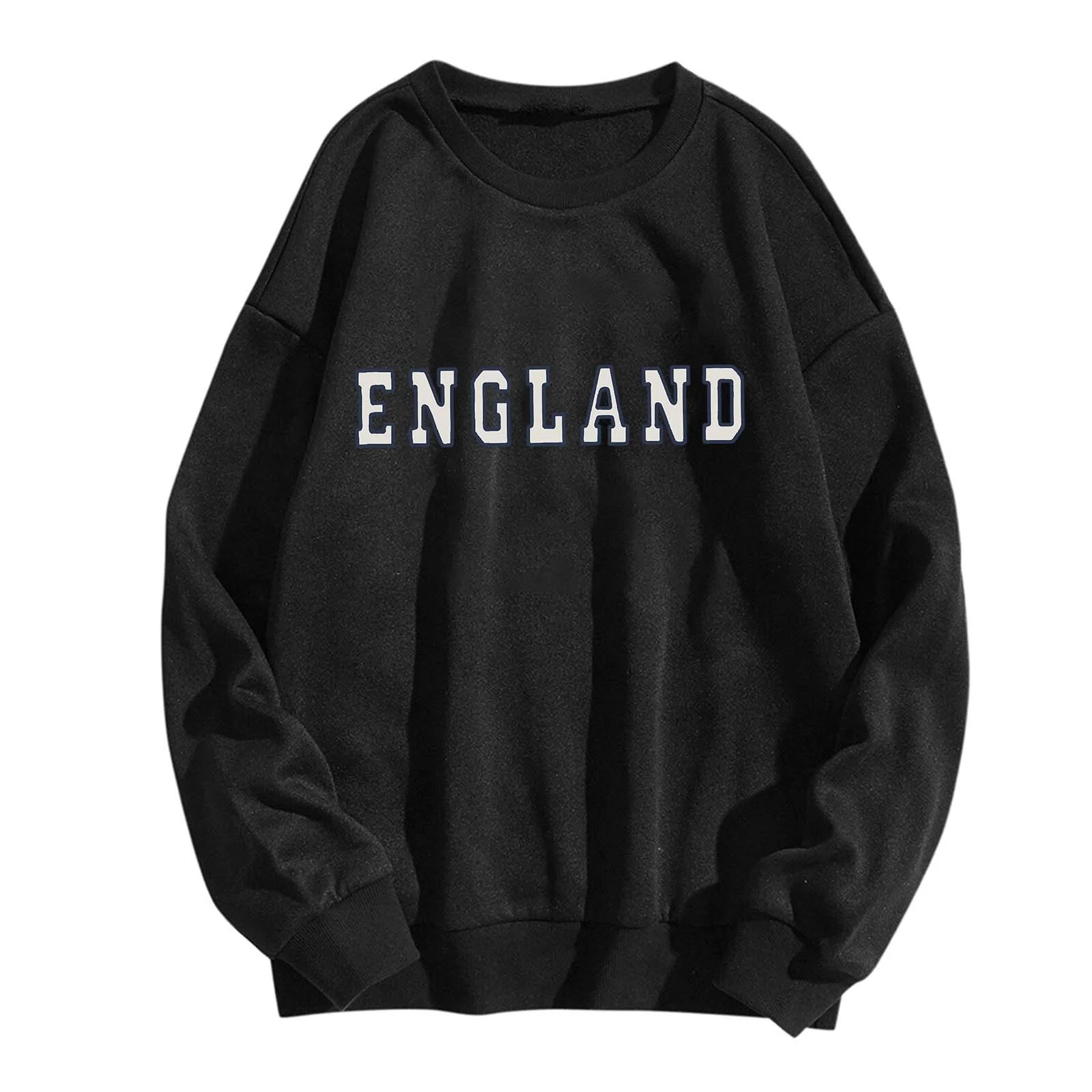 Women's Fashionable British Style Letter Printed Round Neck Long Sleeved Casual Sports Sweatshirt (1) Sweatshirt For Women